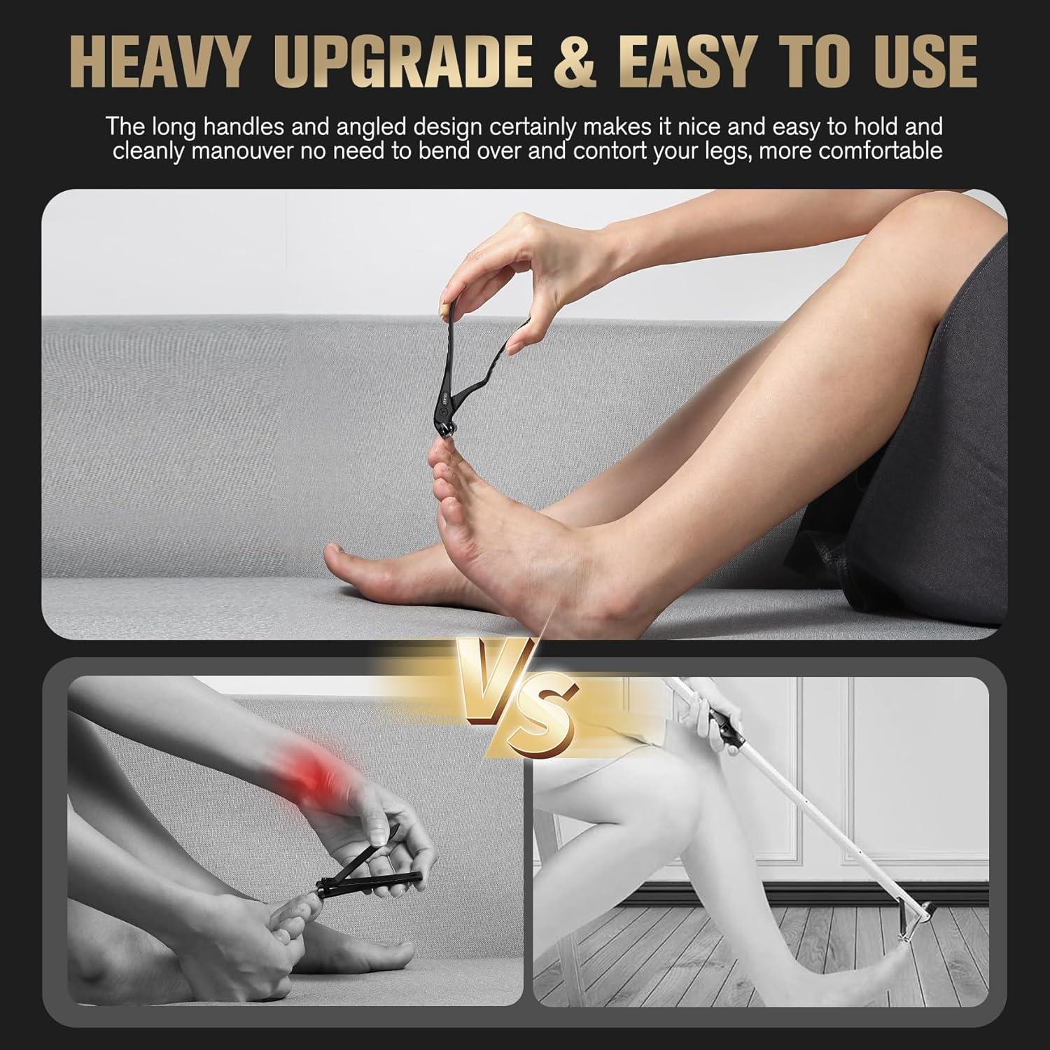 Cortauñas Ergonómico FERYES con Mango Largo y Recogedor