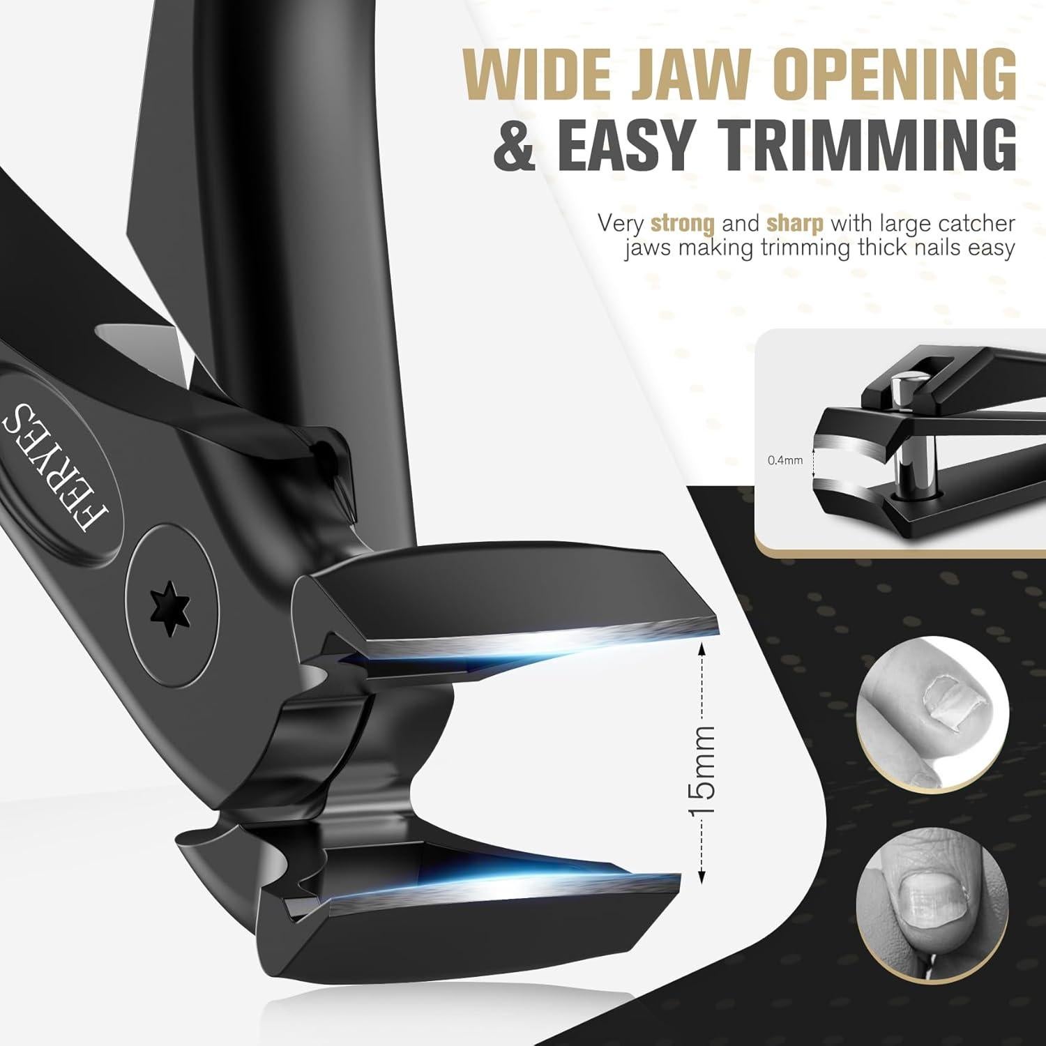 Cortauñas Ergonómico FERYES con Mango Largo y Recogedor