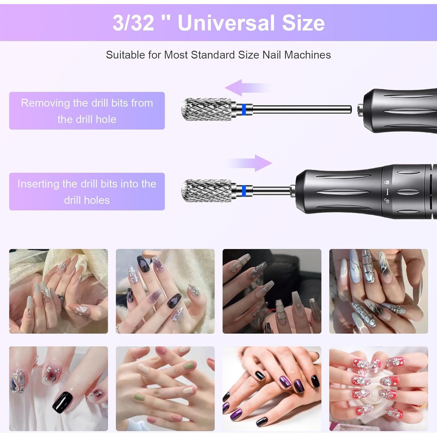 CGBE Brocas de Taladro para Uñas 6 Piezas Carburo 2.35 mm