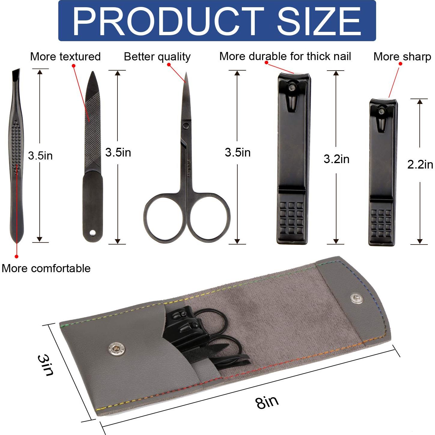 Kit de Manicura y Pedicura QLNE 5 Piezas Acero Inoxidable