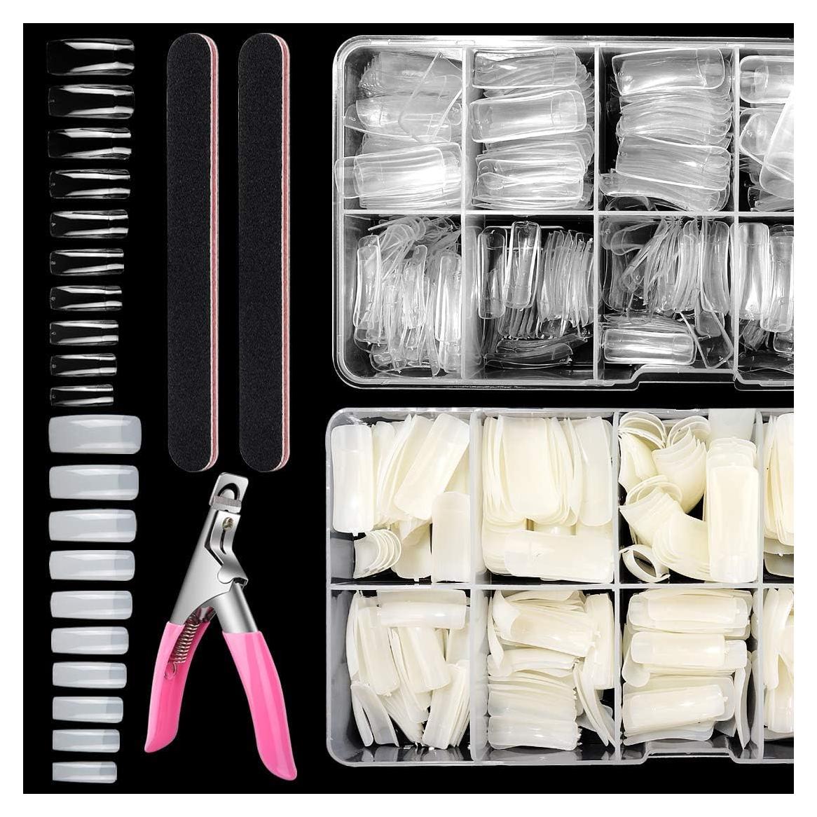 Kit 1000PCS Consejos de Uñas Acrílicas Yokilly Cortos Cuadrados