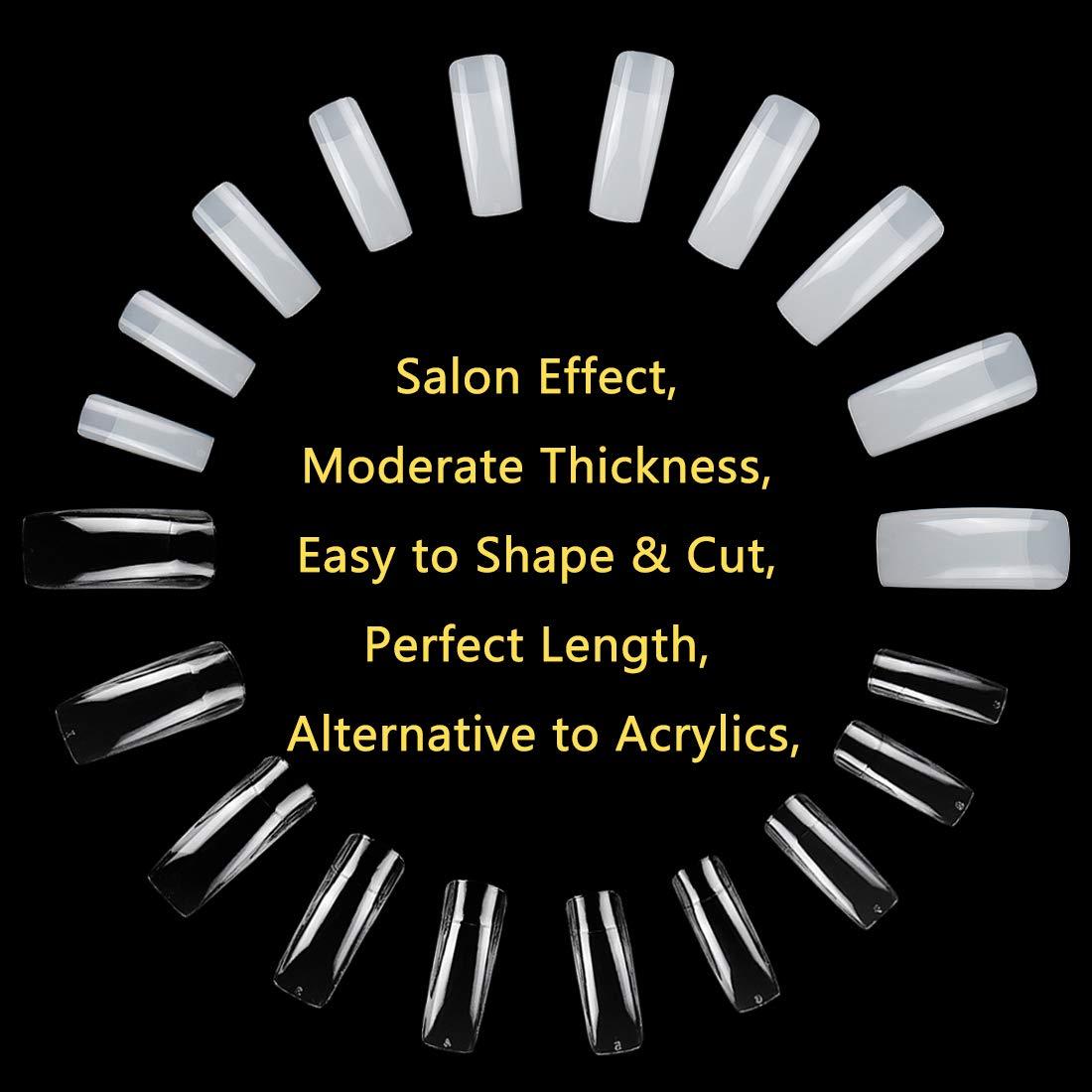 Kit 1000PCS Consejos de Uñas Acrílicas Yokilly Cortos Cuadrados