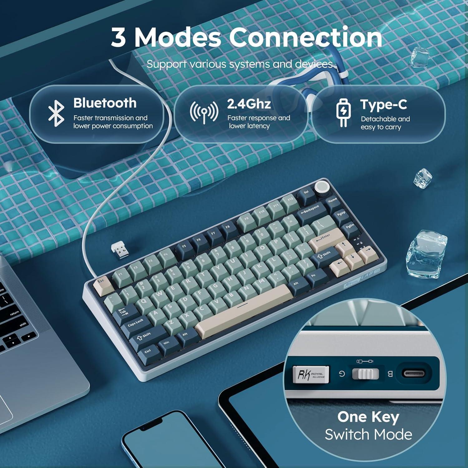 Teclado Mecánico Inalámbrico RK Royal Kludge R75 75% RGB