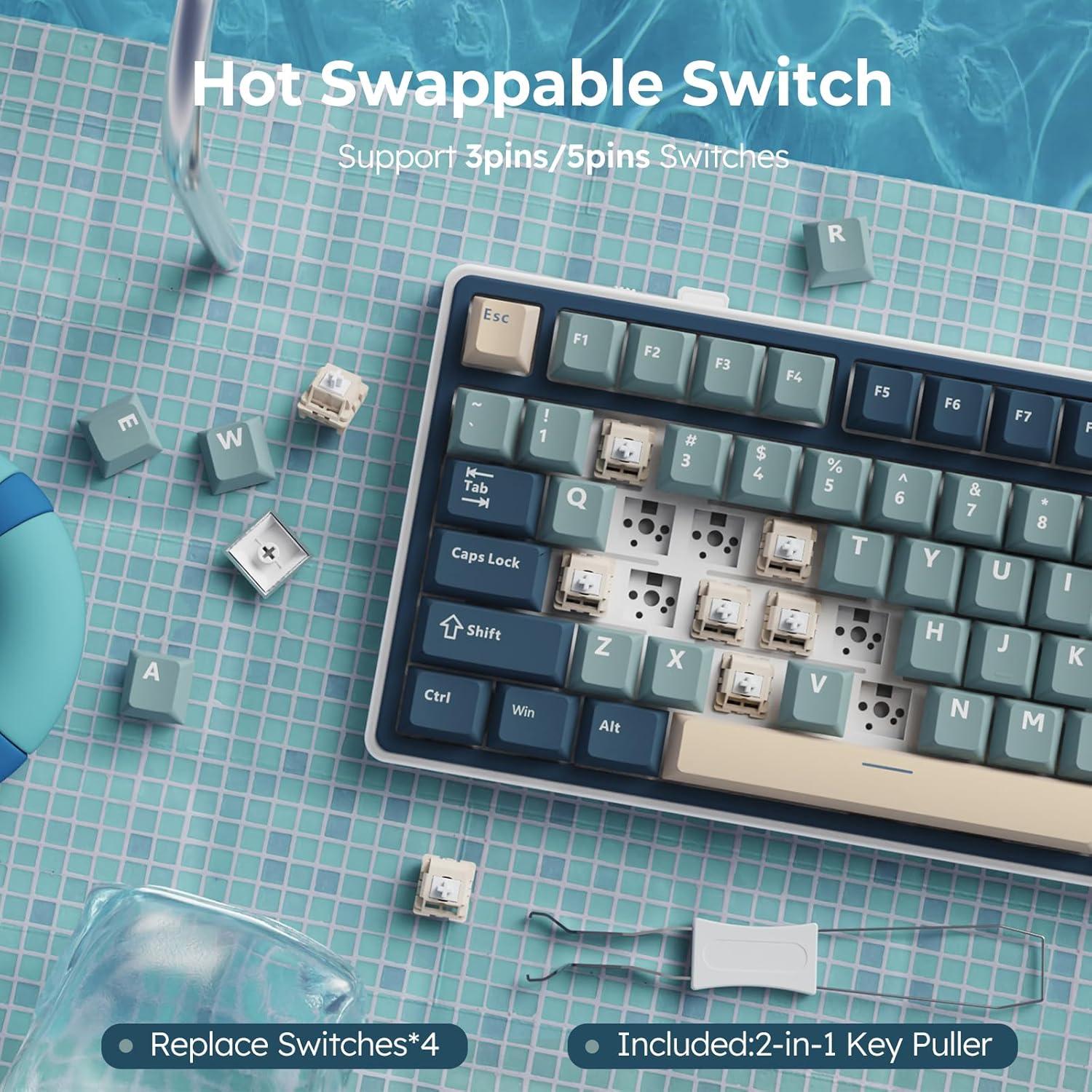 Teclado Mecánico Inalámbrico RK Royal Kludge R75 75% RGB