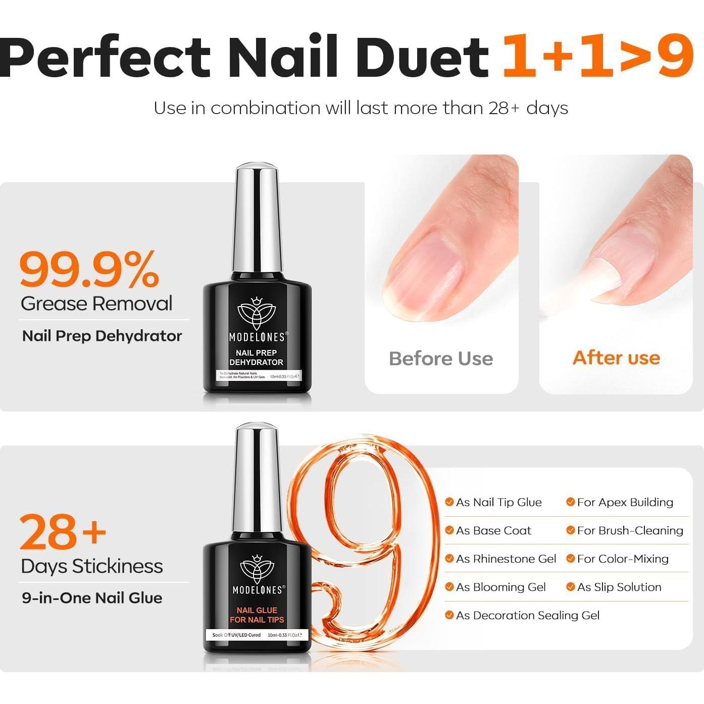 Kit de Uñas de Gel Modelones Almendra 15 Tamaños 510 Pcs