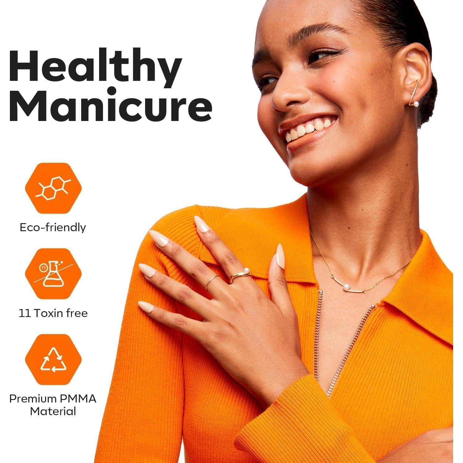 Kit de Uñas de Gel Modelones Almendra 15 Tamaños 510 Pcs