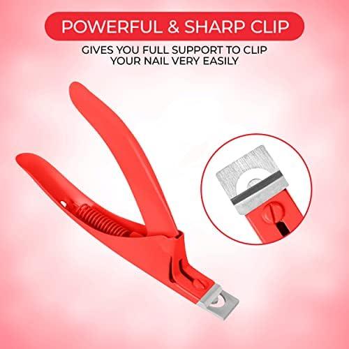 Cortauñas Acrílico Profesional Forgica Rojo 18.6x8.3cm