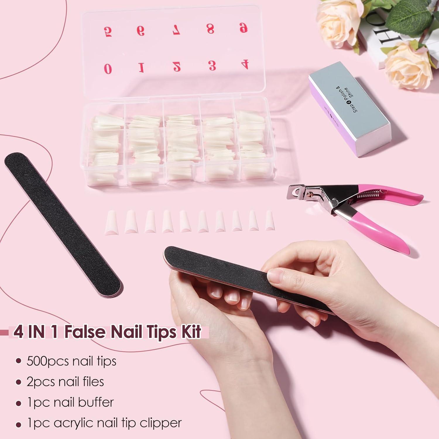 Consejos de Uñas Falsas LIONVISON 500PCS Media Cubierta