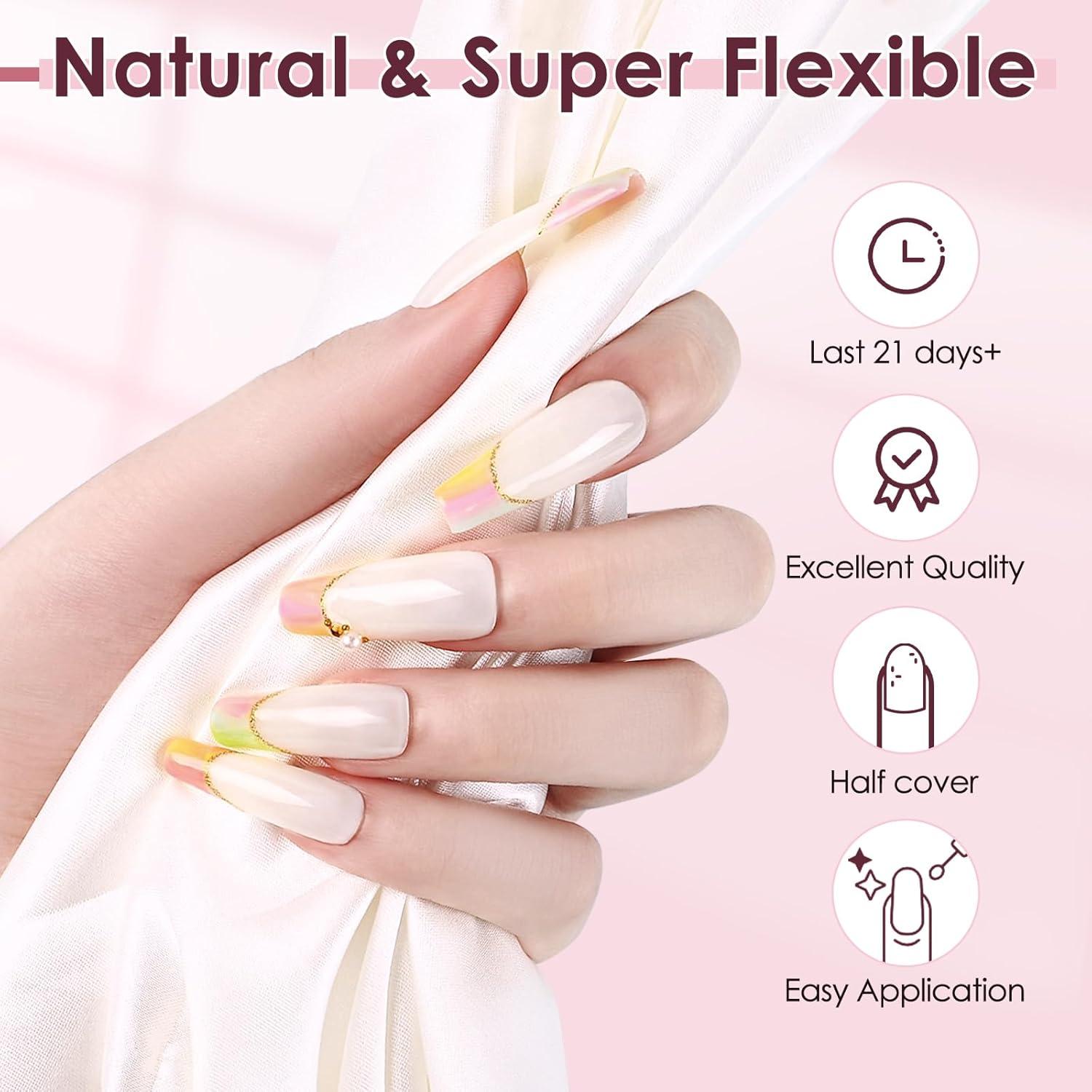 Consejos de Uñas Falsas LIONVISON 500PCS Media Cubierta