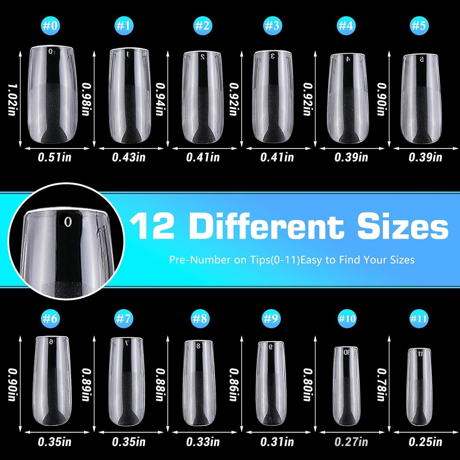 240 Piezas Uñas Falsas de Gel Cuadradas Medianas Lifextol