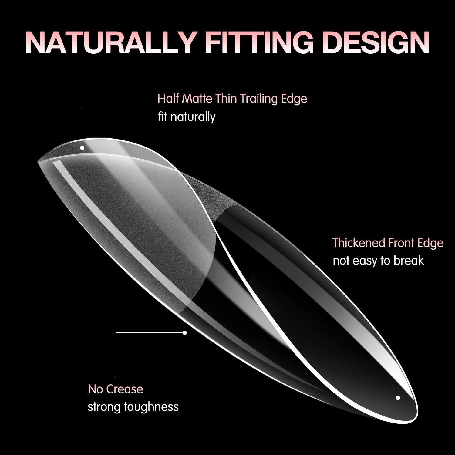 Puntas de Uñas de Gel Largas Stiletto BEAUTPAL 510pcs