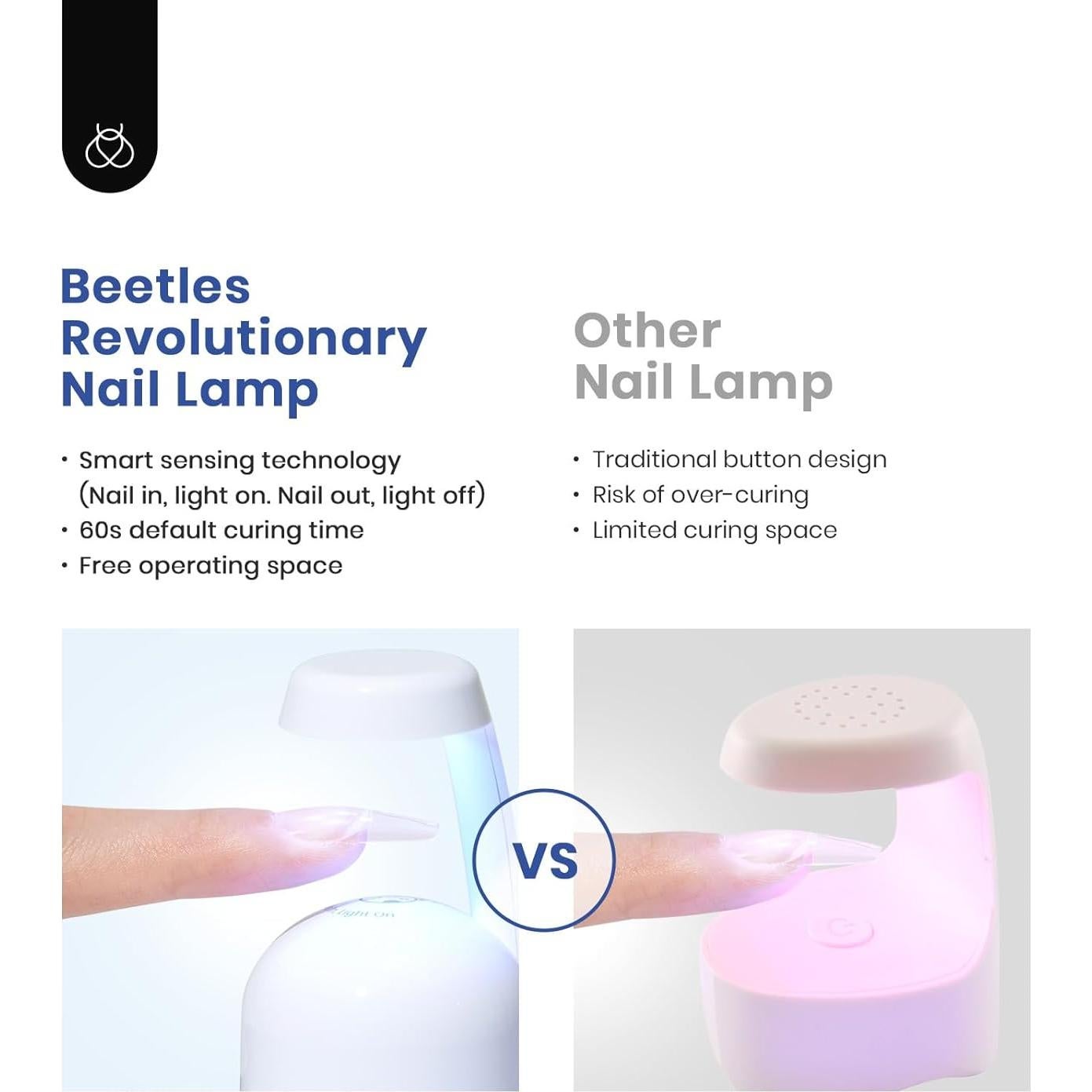 Kit de Uñas de Gel Beetles 240 PCS Coffin con Lámpara LED