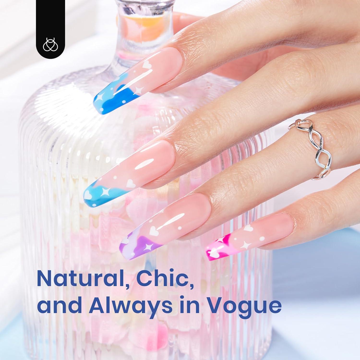 Kit de Uñas de Gel Beetles 240 PCS Coffin con Lámpara LED