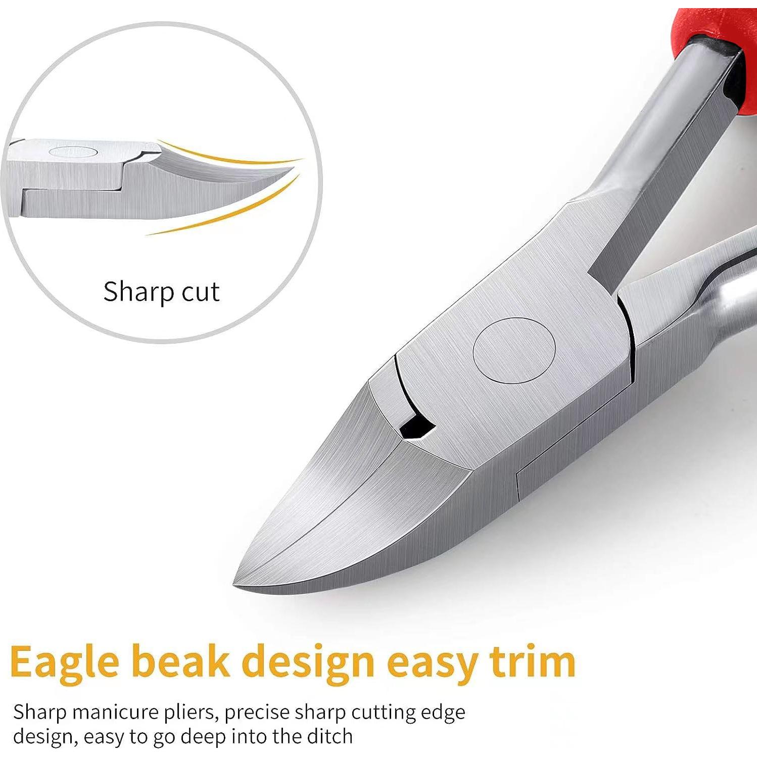 Cortauñas de Pies Aogeili Acero Inoxidable Rojo 12.7x8.6cm