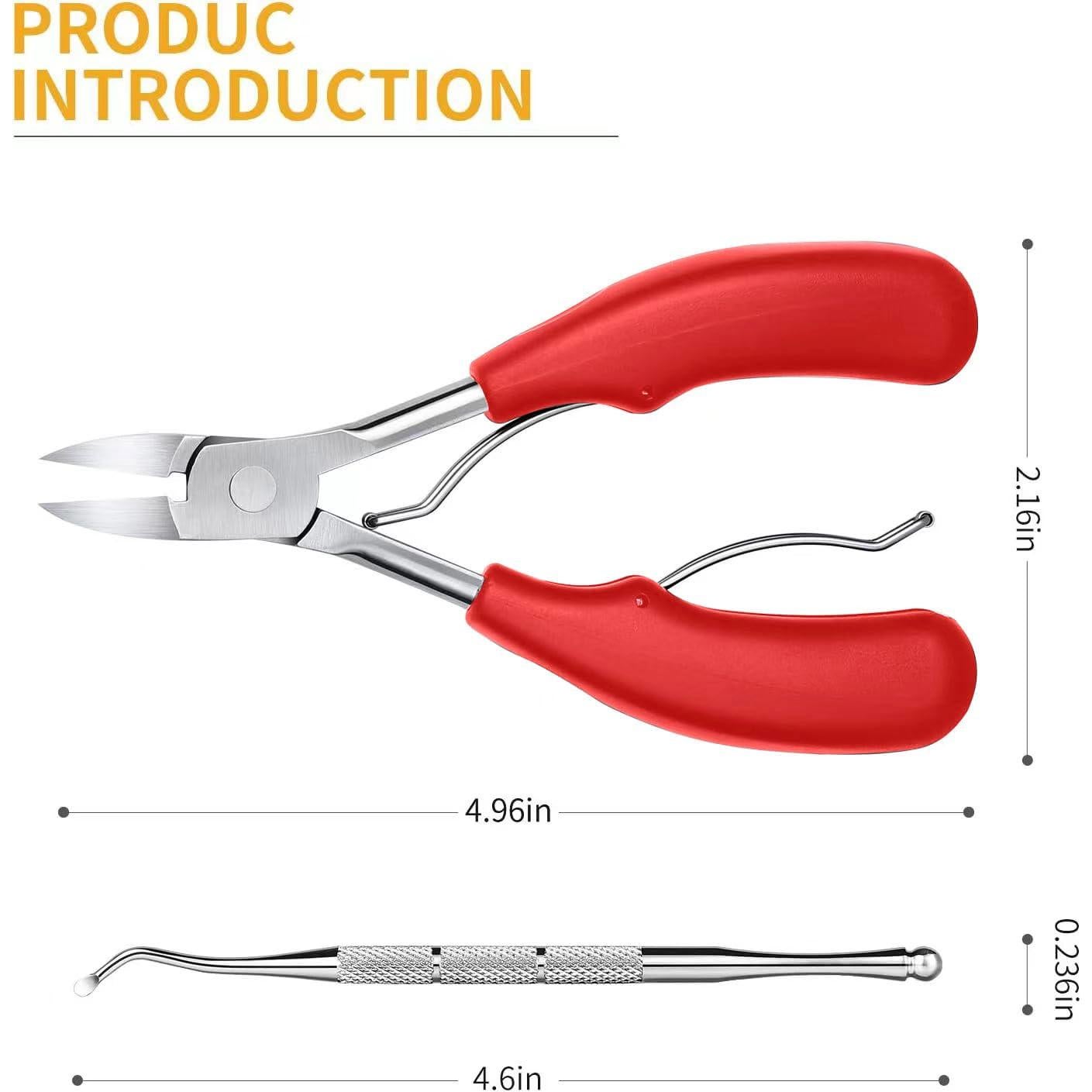 Cortauñas de Pies Aogeili Acero Inoxidable Rojo 12.7x8.6cm