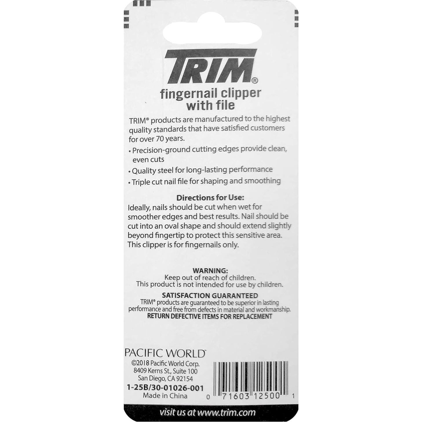 Cortador de Uñas Trim con Lima - Paquete de 6 Unidades