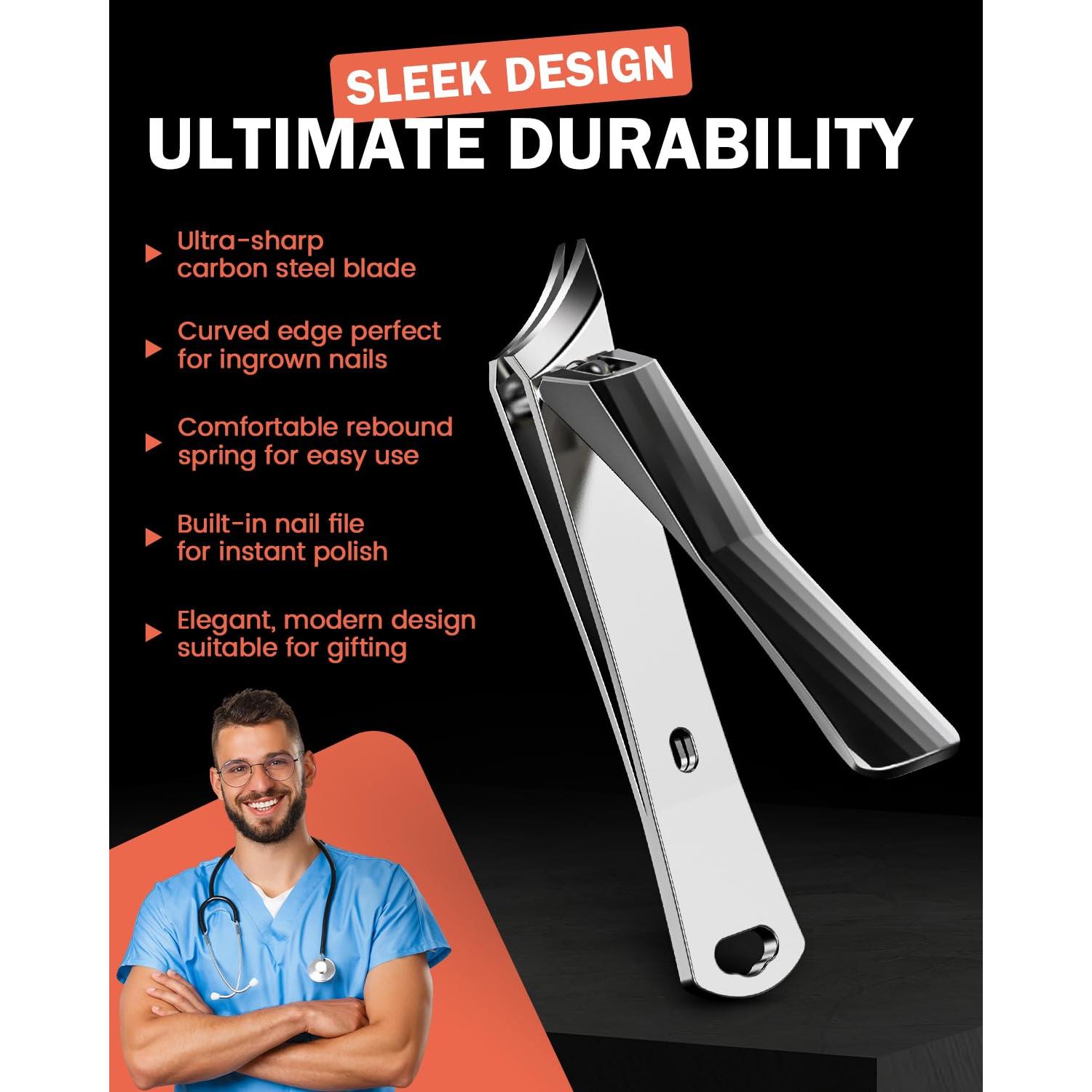 Cortauñas Curvados BEZOX - Alta Resistencia para Uñas Gruesas