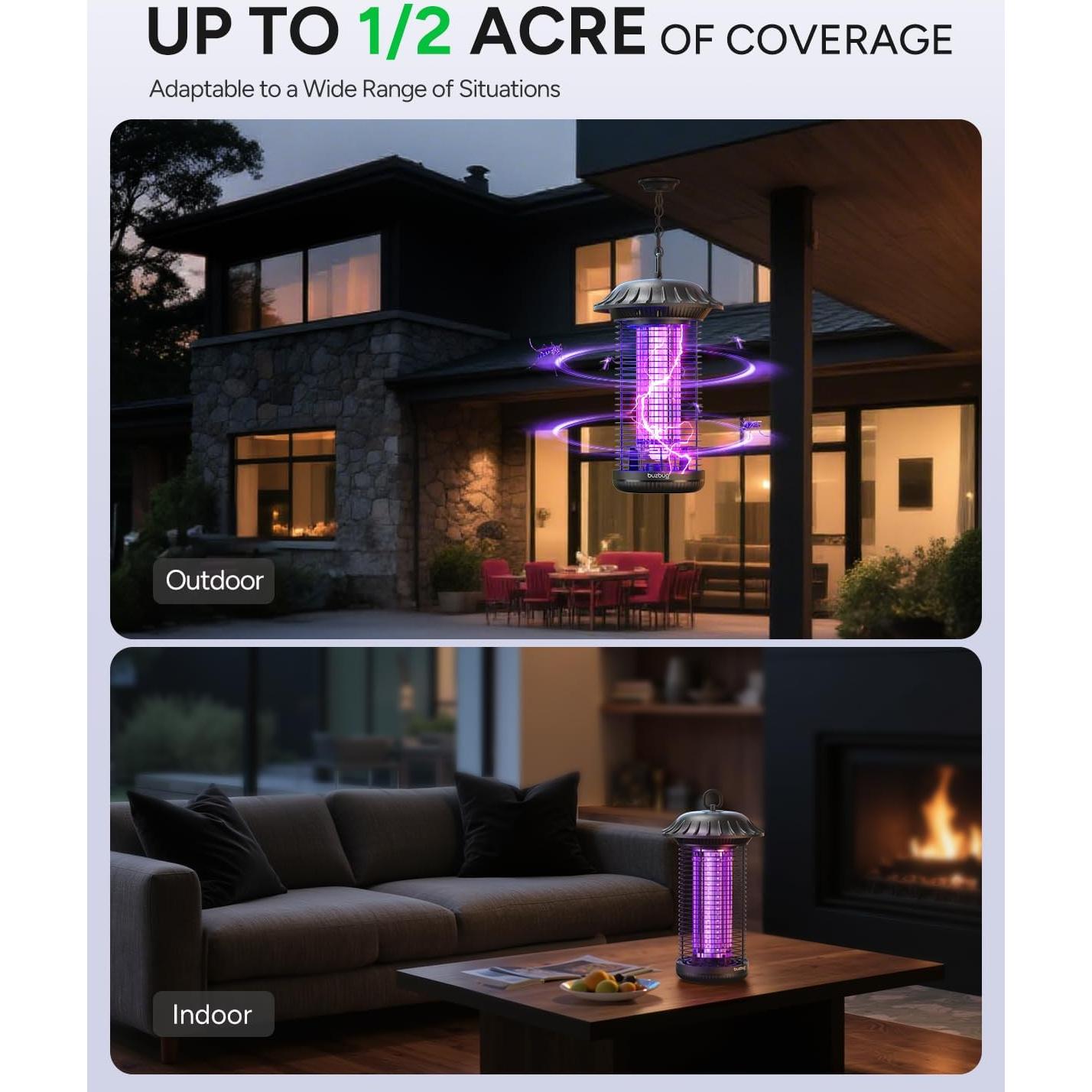 Zapper de Insectos Buzbug MO-008C LED Impermeable 10 Años