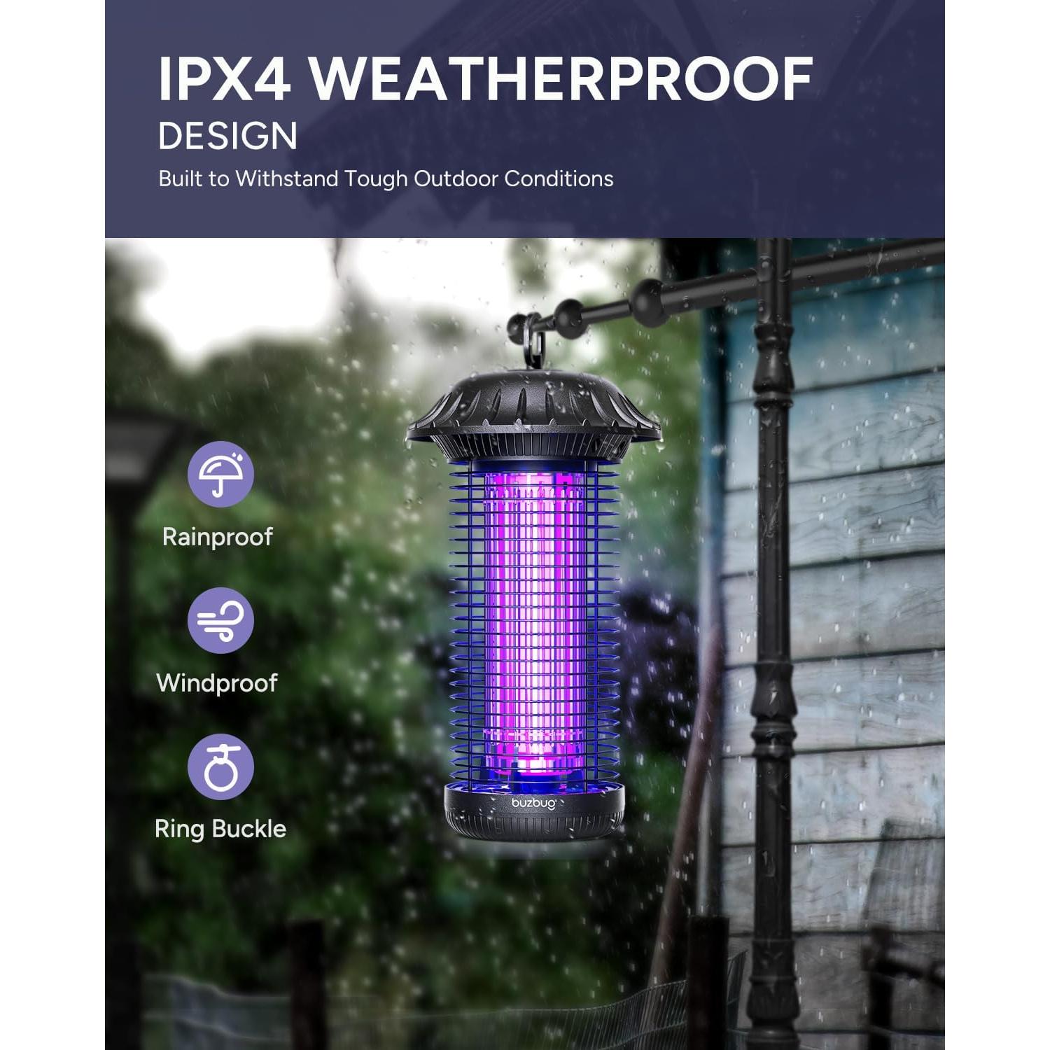 Zapper de Insectos Buzbug MO-008C LED Impermeable 10 Años