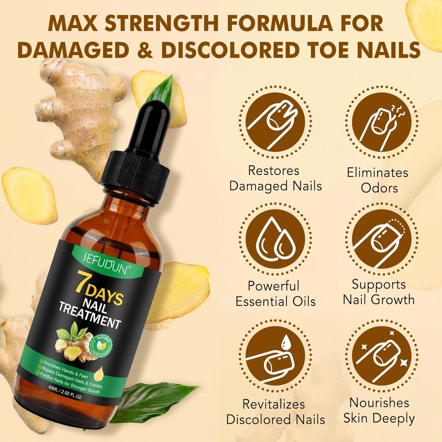 Suero de Jengibre para Uñas - Aceite Natural Fortalecedor