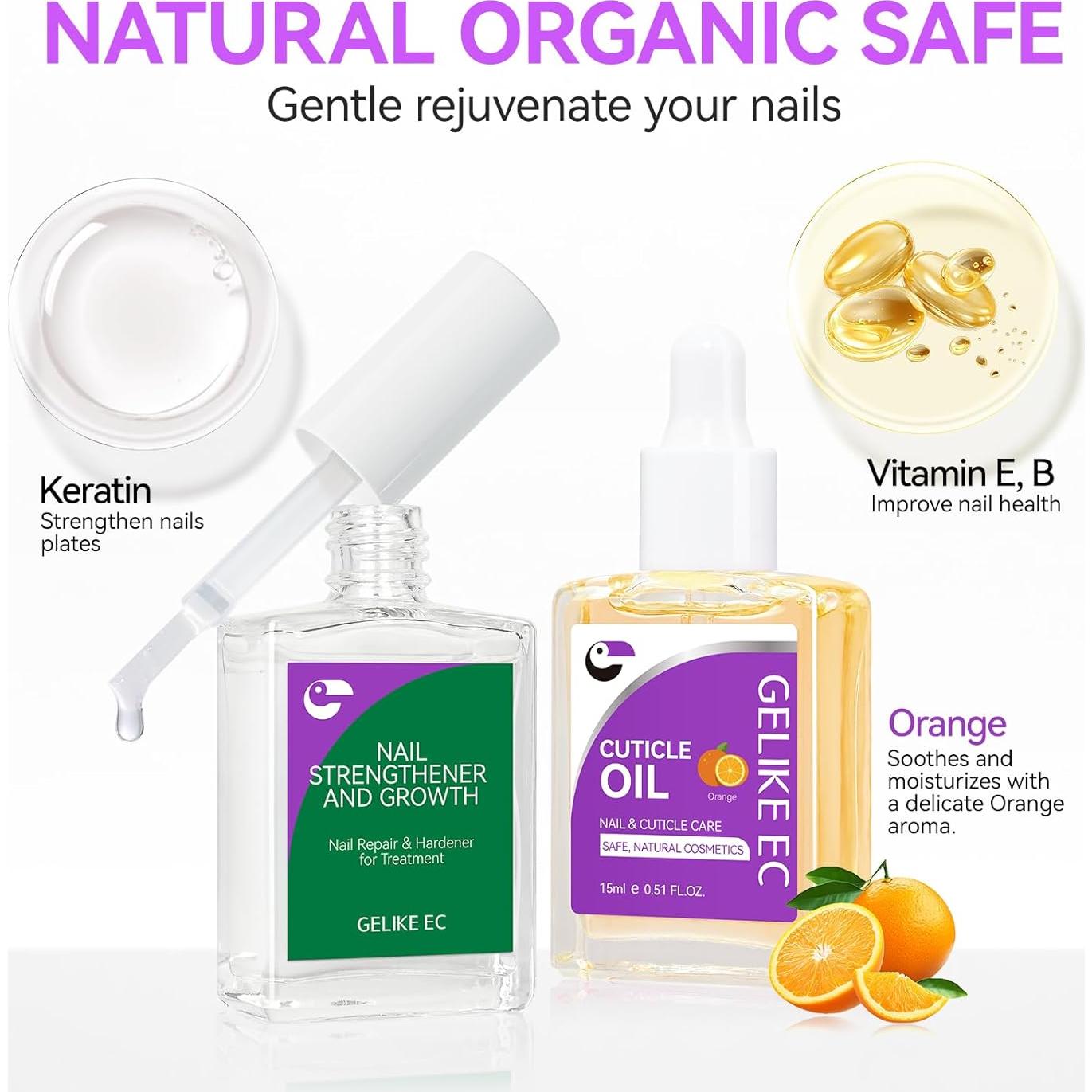 Kit de Endurecedor de Uñas y Aceite para Cutículas Gelike 15ml