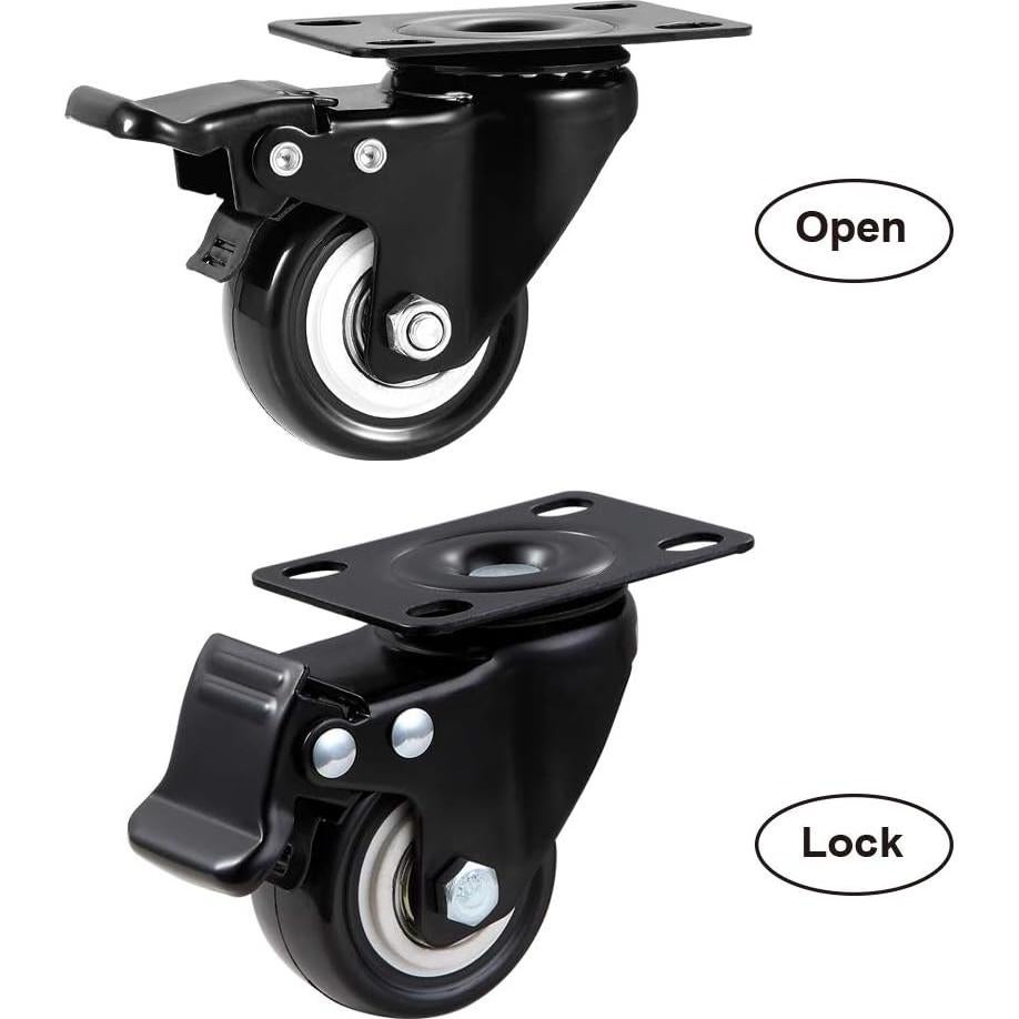 Juego de 4 ruedas giratorias ASHGOOB 5 cm con freno