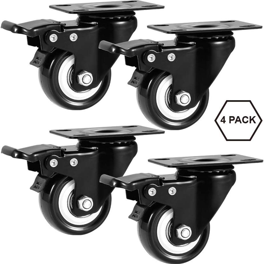 Juego de 4 ruedas giratorias ASHGOOB 5 cm con freno