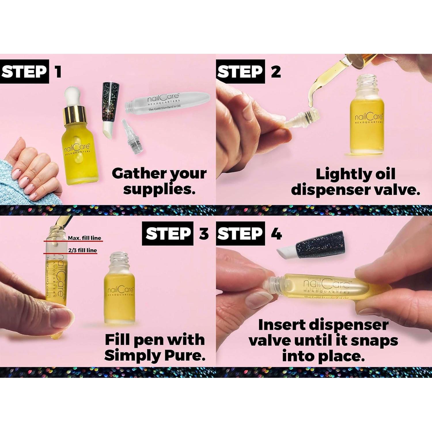 Bolígrafo de Aceite para Cutículas Rellenable Bliss Kiss Holo