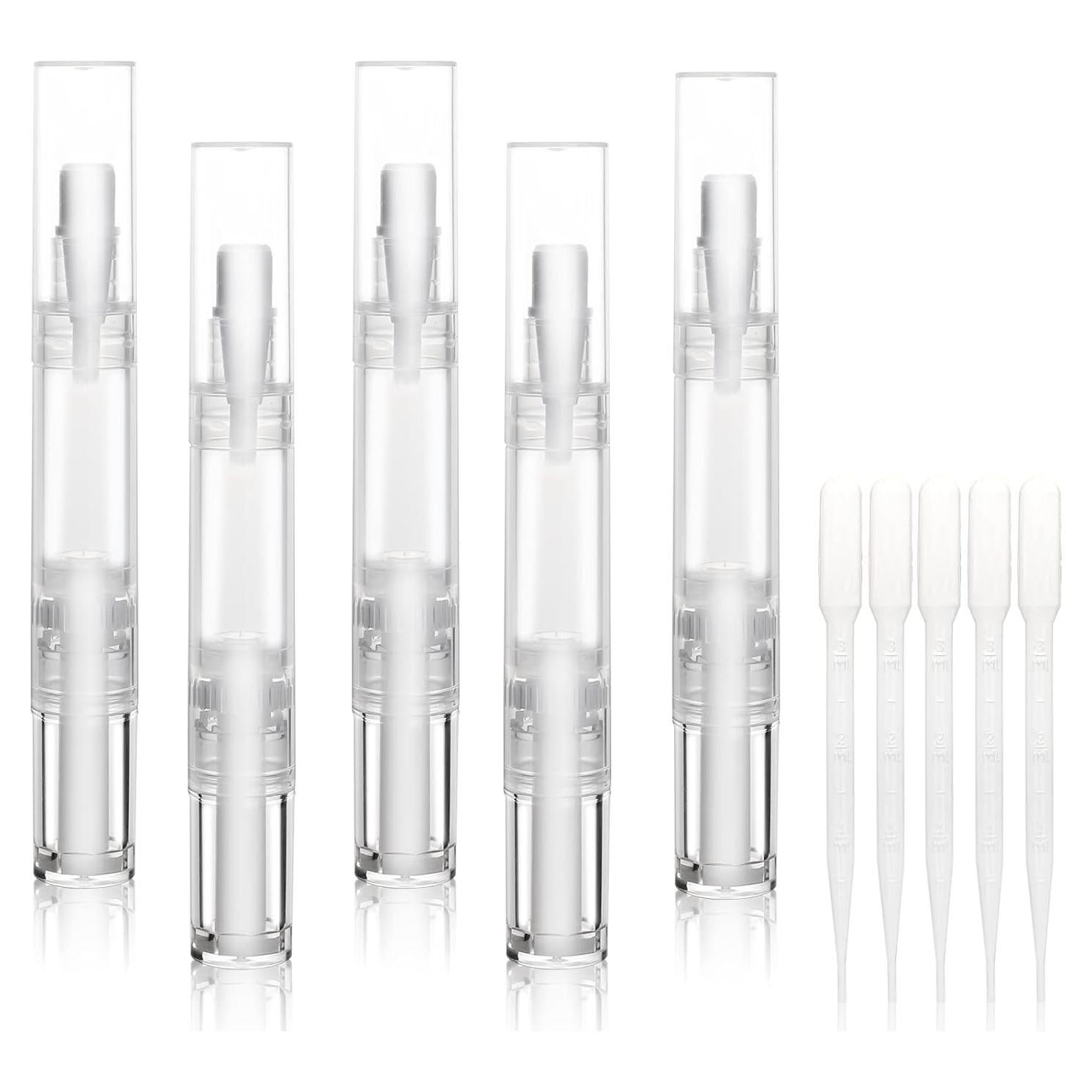 Paquete de 5 bolígrafos vacíos para aceite de cutícula UPZIGS