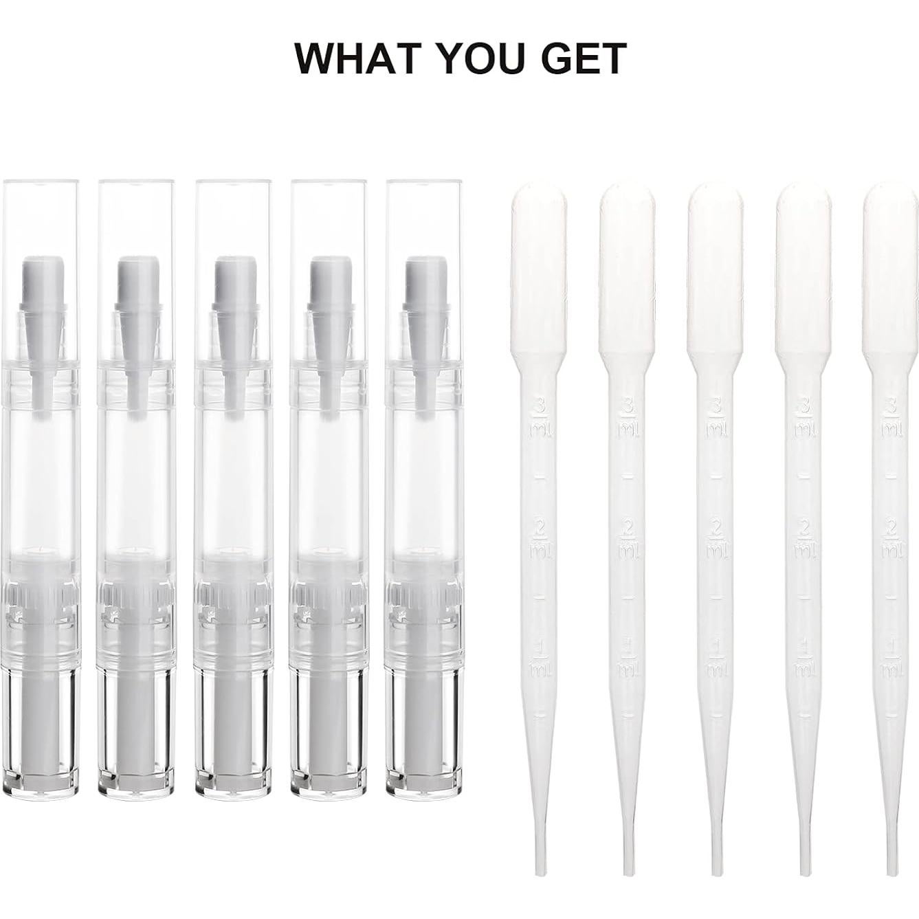 Paquete de 5 bolígrafos vacíos para aceite de cutícula UPZIGS
