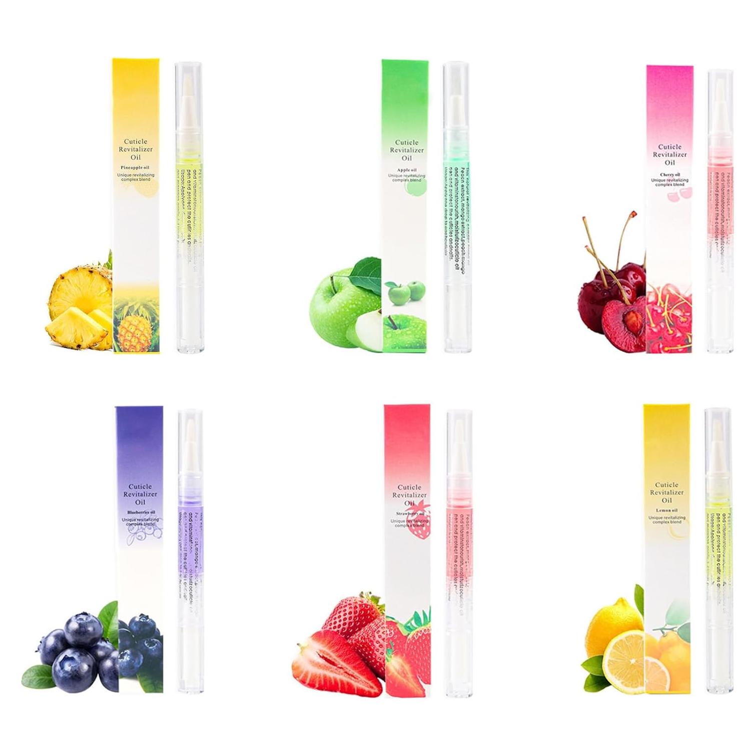 Bolígrafo Aceite Cutículas 6PCS Frutas - Hidratante Uñas