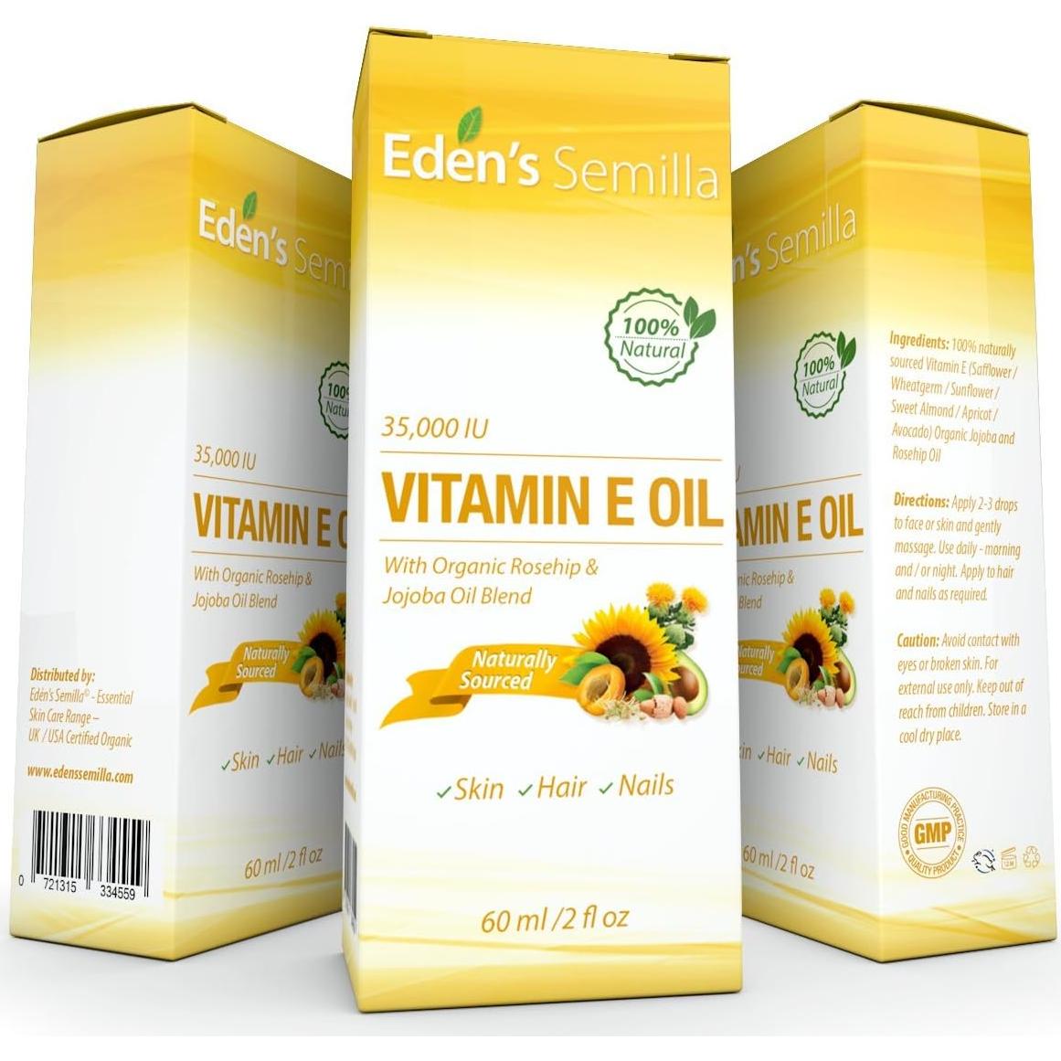 Aceite de Vitamina E 35,000 IU Eden's Semilla 59 ml Piel Sensible