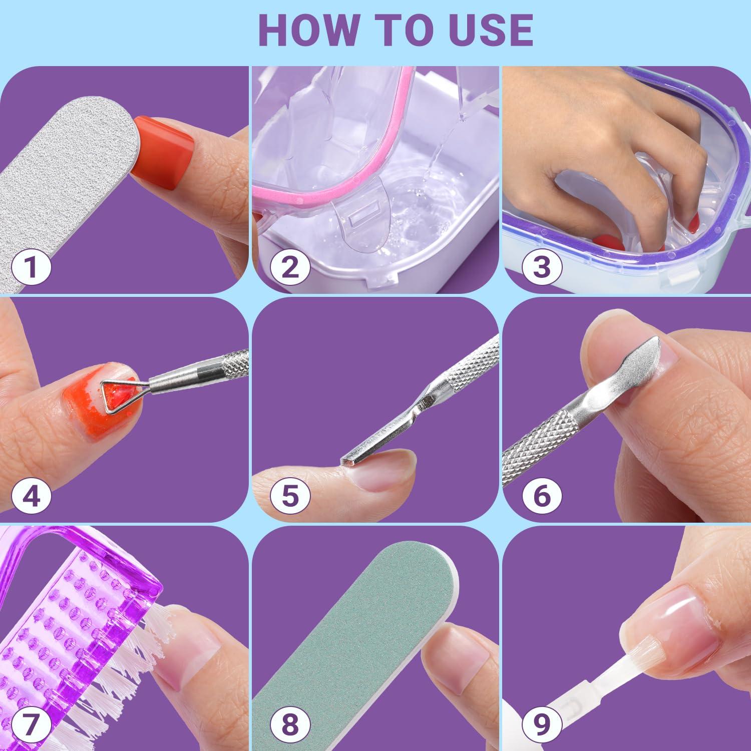 Kit de Remoción de Esmalte de Uñas TsMADDTs 12PCS con Cuencos