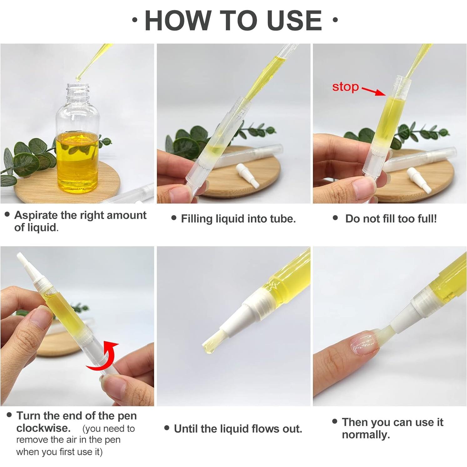 BlingKingdom 6pcs Bolígrafos de Aceite para Cutículas 3ml