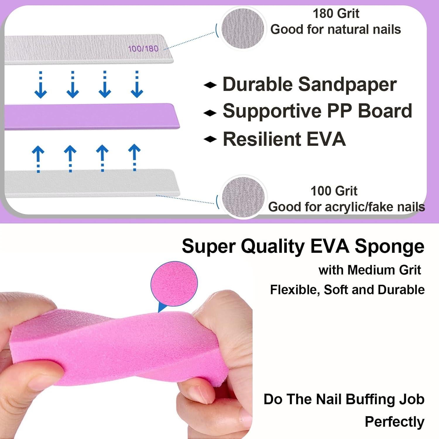 Set de 24 Archivos y Bloques de Pulido de Uñas HomeyEra