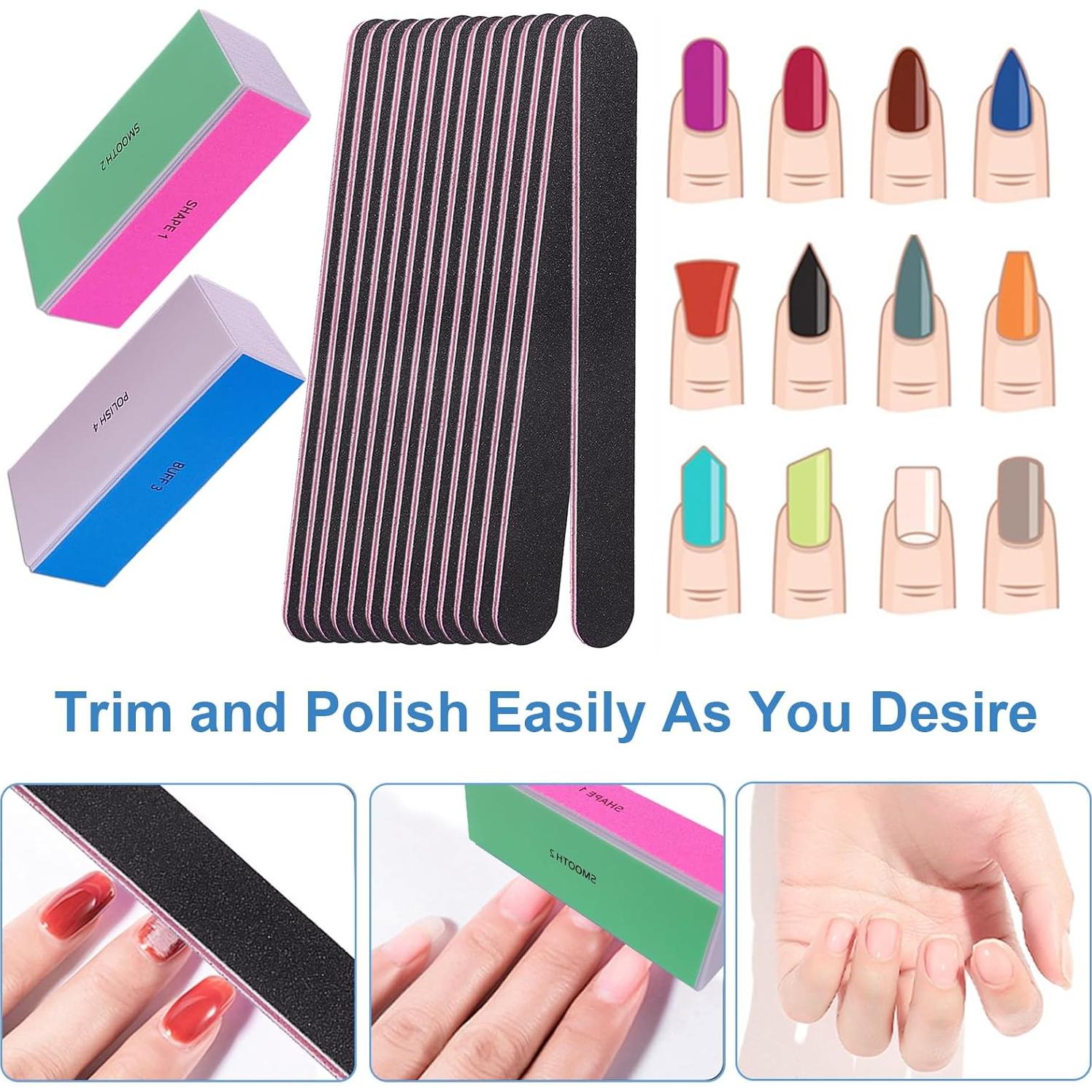 Kit Profesional de Limas y Pulidores de Uñas AhaTopia 12 Piezas