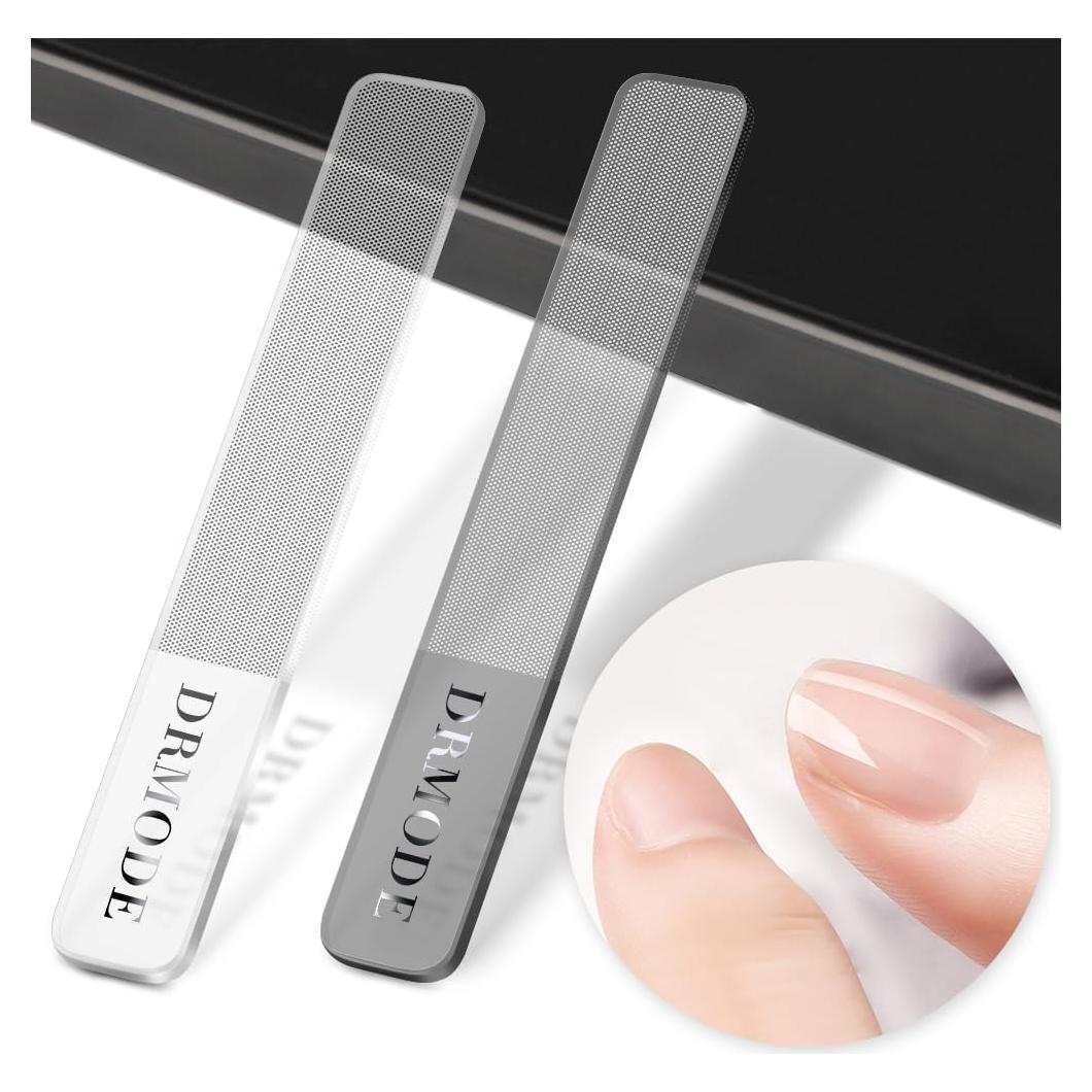 Lima de Uñas de Vidrio DRMODE - Kit 2PC para Uñas Naturales