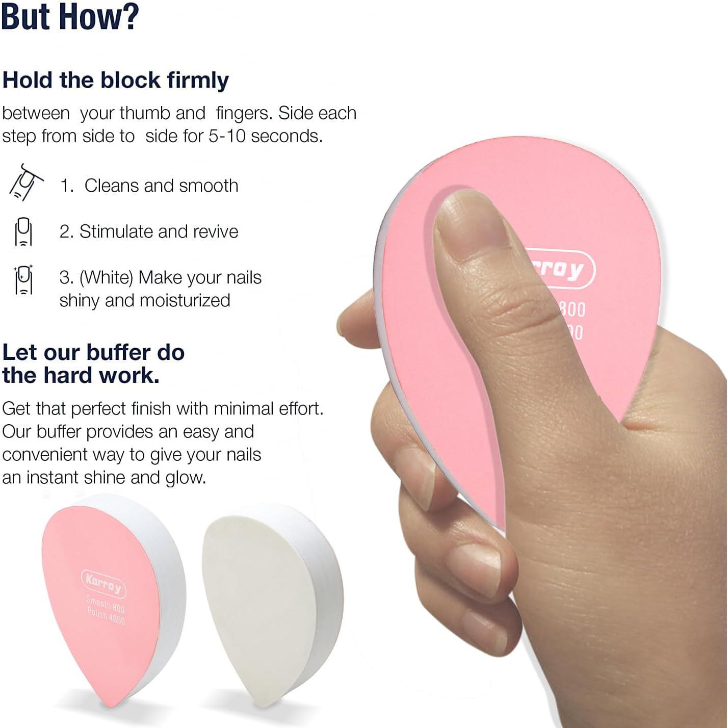 Limas y Pulidores de Uñas Karroy 800/4000 Grano Paquete de 5