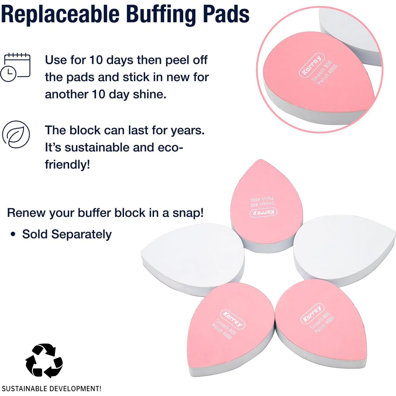 Limas y Pulidores de Uñas Karroy 800/4000 Grano Paquete de 5