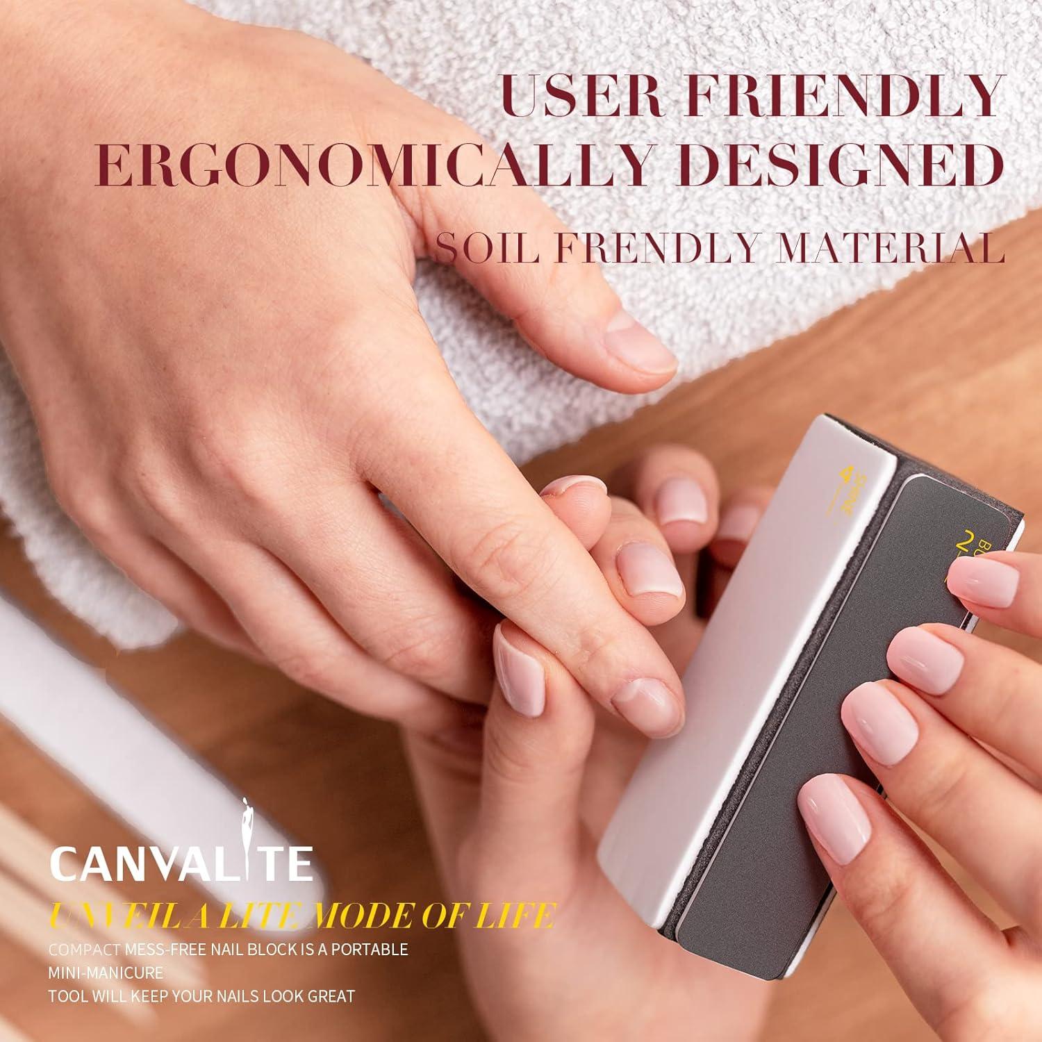 Bloque de Pulido de Uñas Canvalite 4 Vías 9 Piezas 100/180 Grano