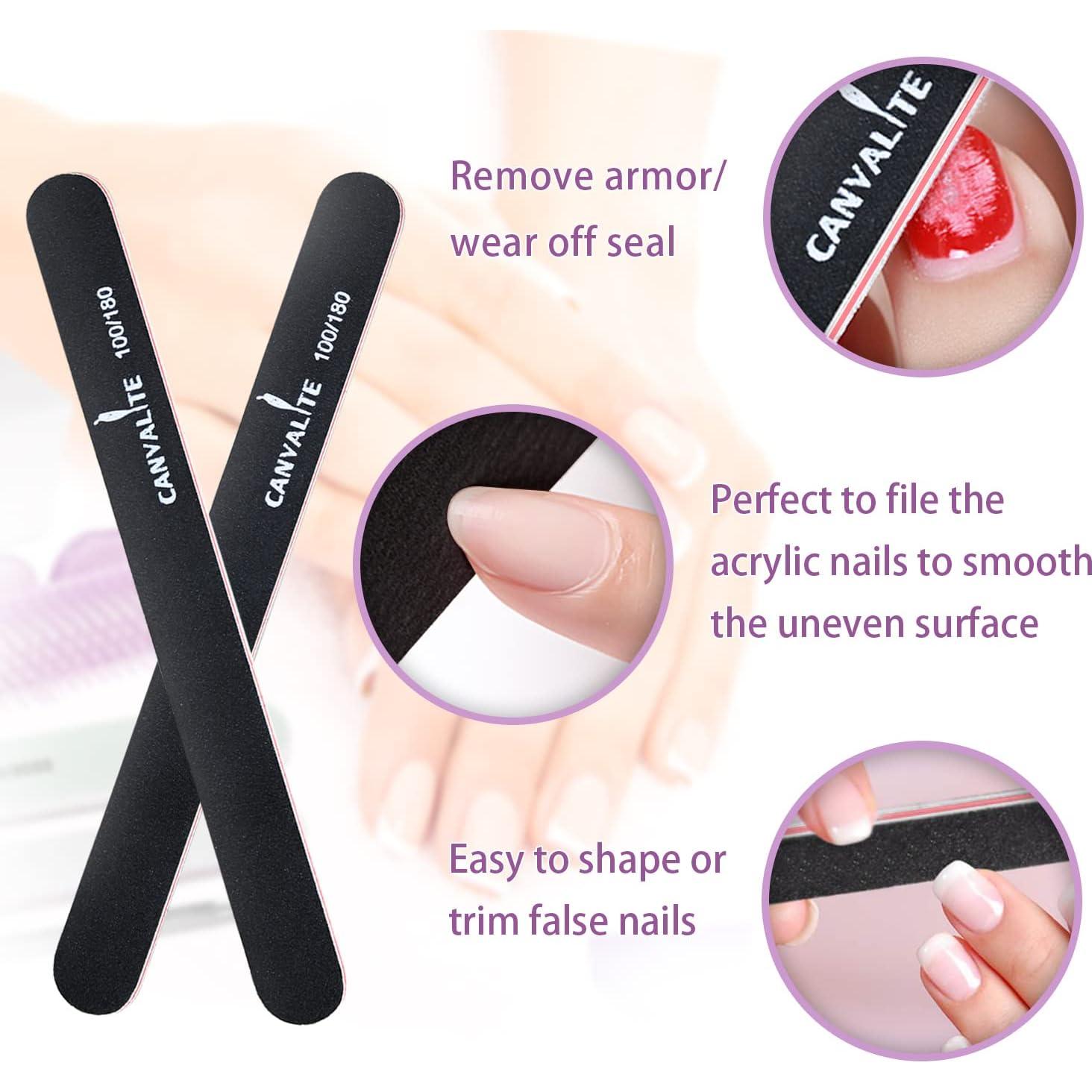 Bloque de Pulido de Uñas Canvalite 4 Vías 9 Piezas 100/180 Grano
