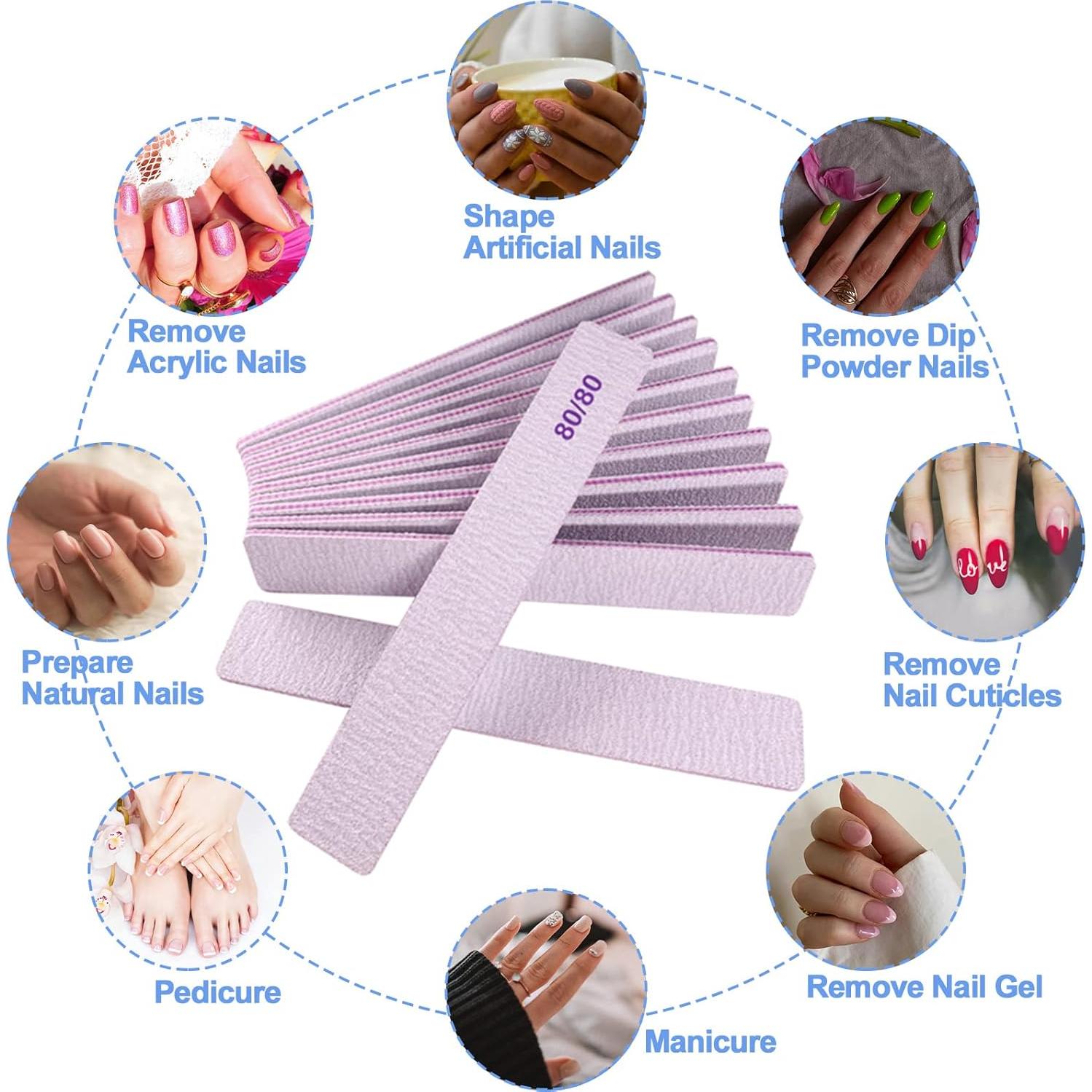 Limas de Uñas 80/80 Grit GigaGround - 12 Piezas Reutilizables