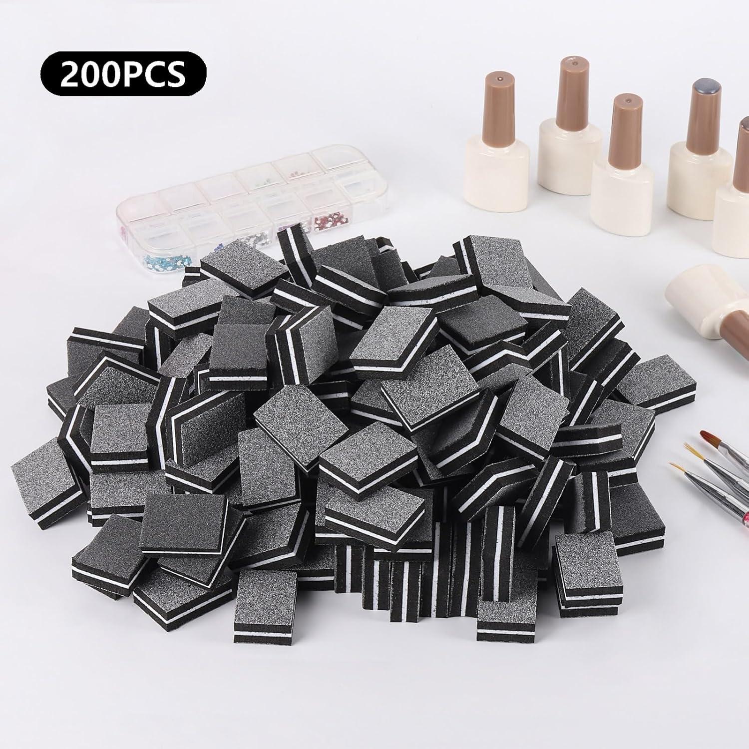 200 Piezas Mini Bloques de Pulido de Uñas 100/180 Grano - acDesign