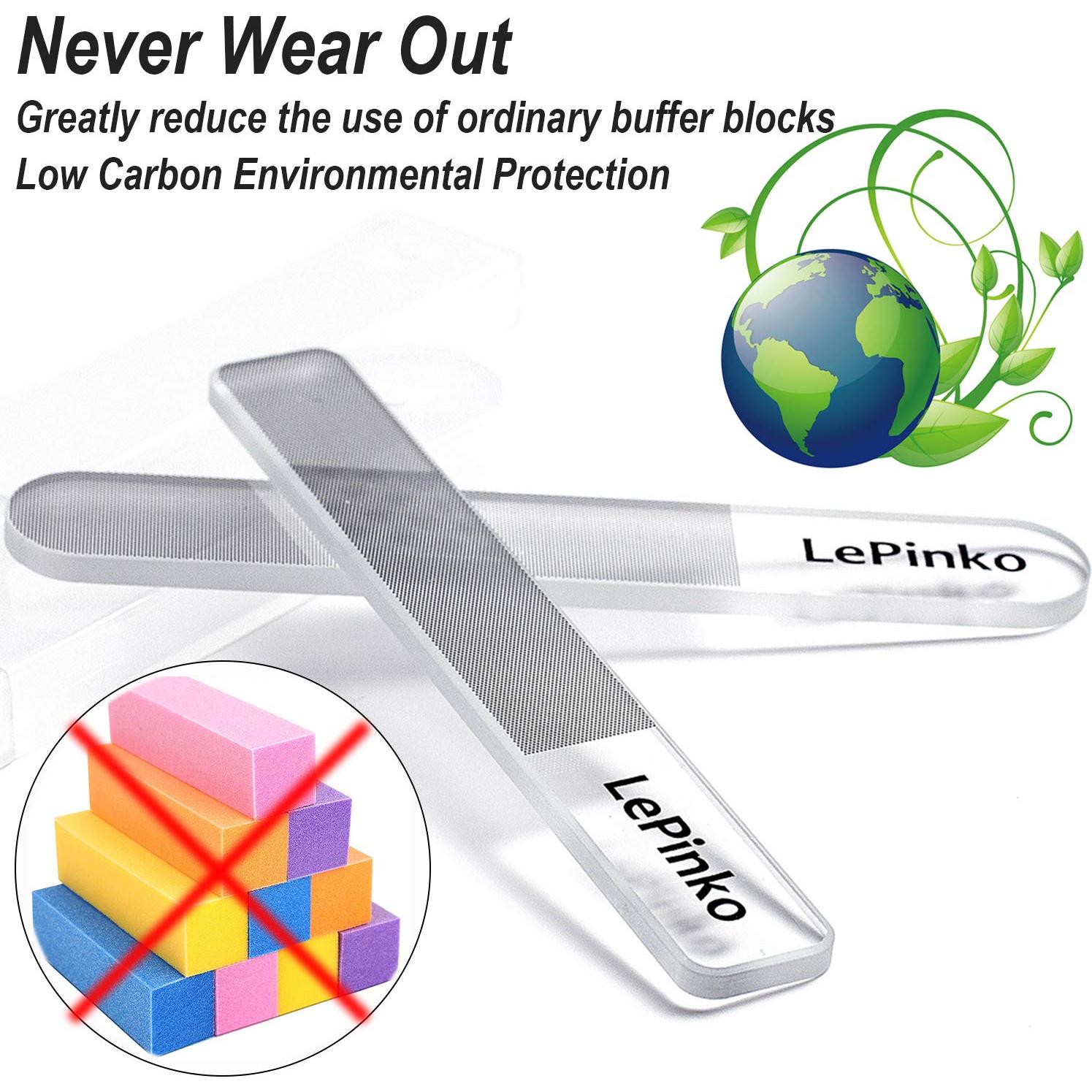 Kit de Pulido de Uñas LePinko - 2 Piezas, Cristal Fino