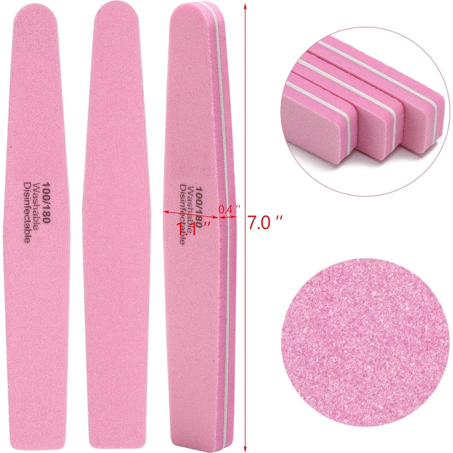 10 Bloques de Pulido de Uñas LoveBB Rosa 100/180 Grano
