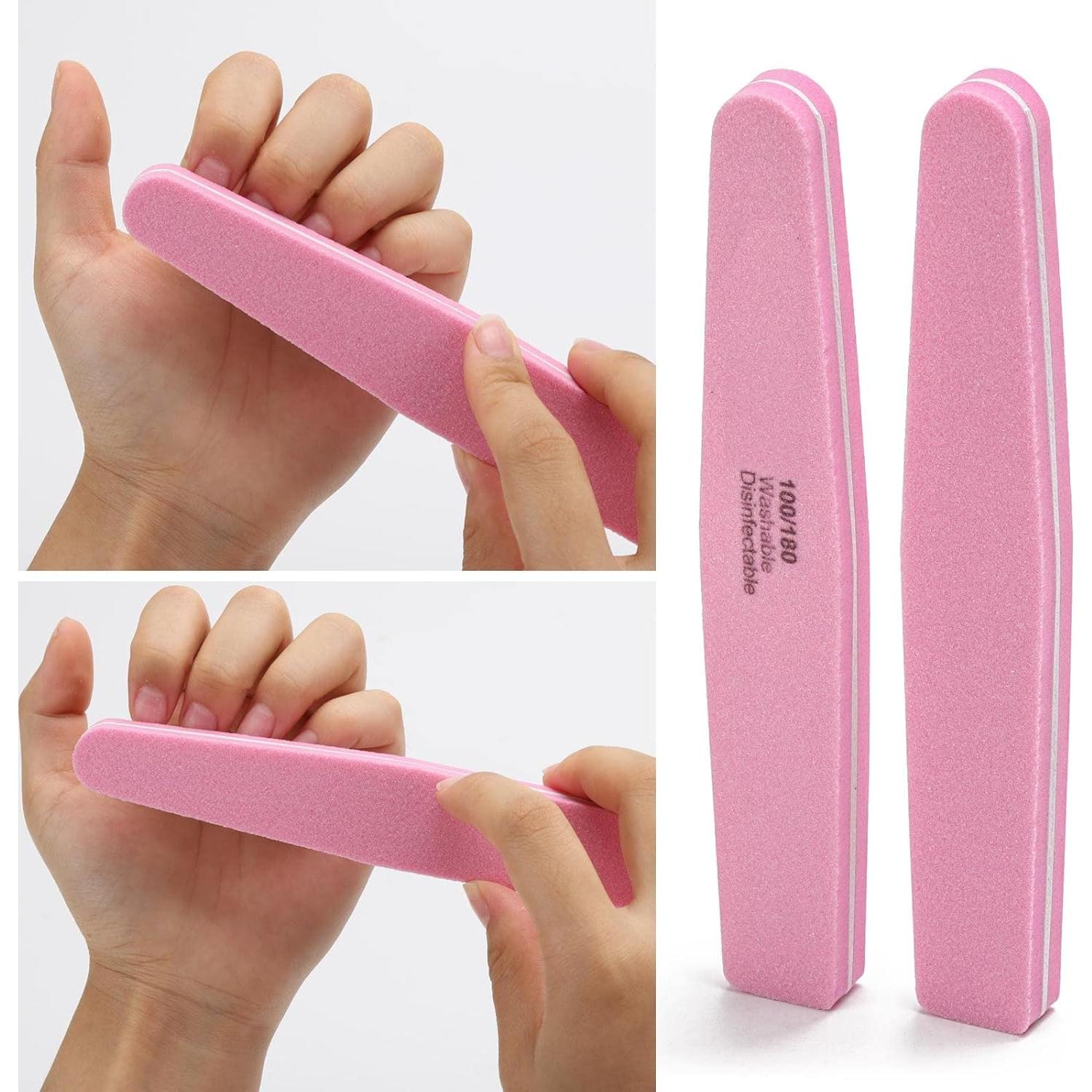 10 Bloques de Pulido de Uñas LoveBB Rosa 100/180 Grano