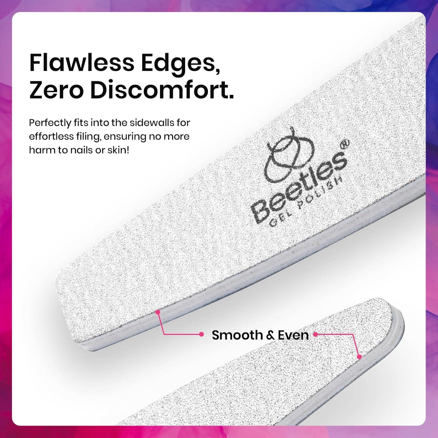 Juego de Limas y Pulidores de Uñas Beetles 3 Pcs 100/180/240 Granos