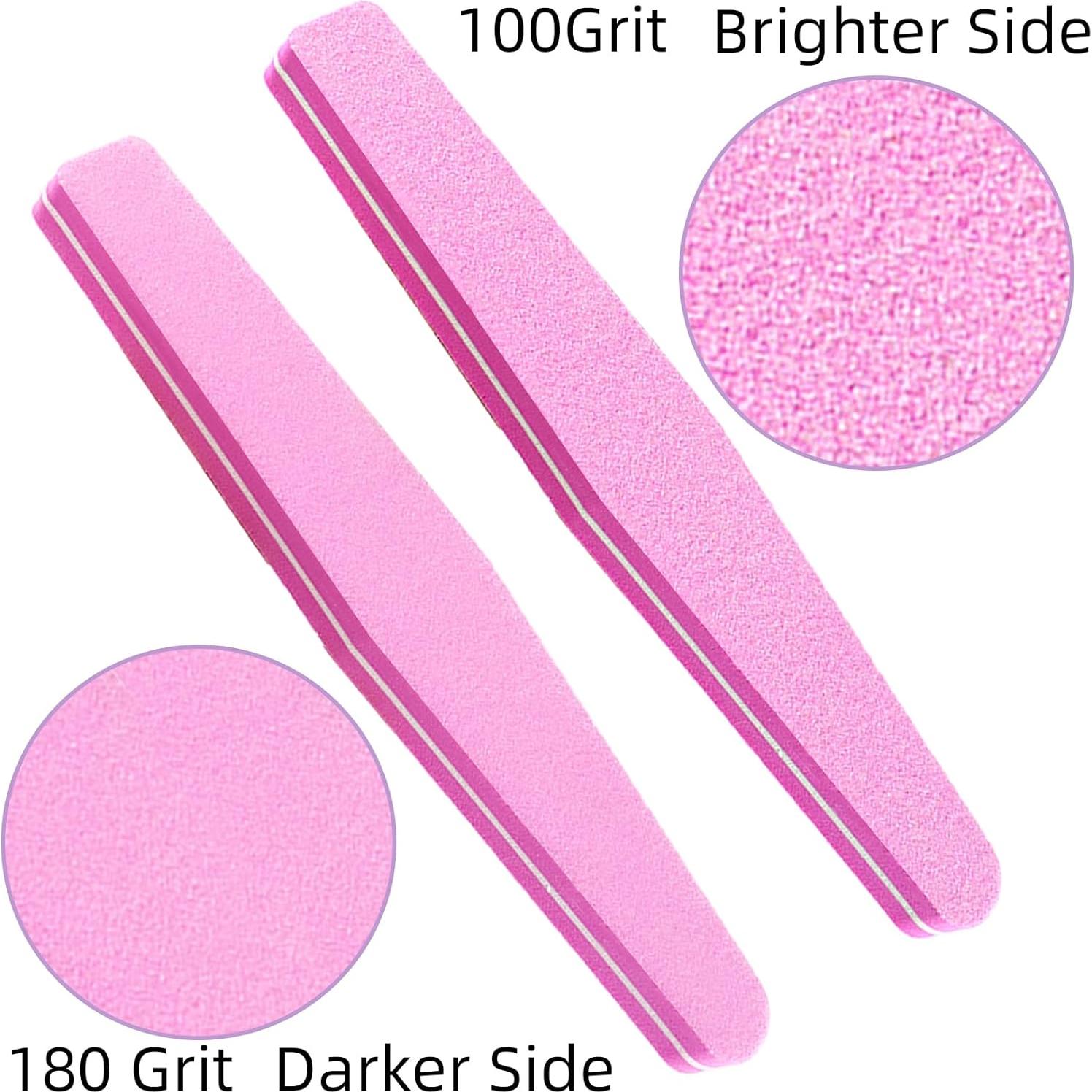 Paquete de 10 limas y pulidores de uñas TKYZMS Rosa 100/180