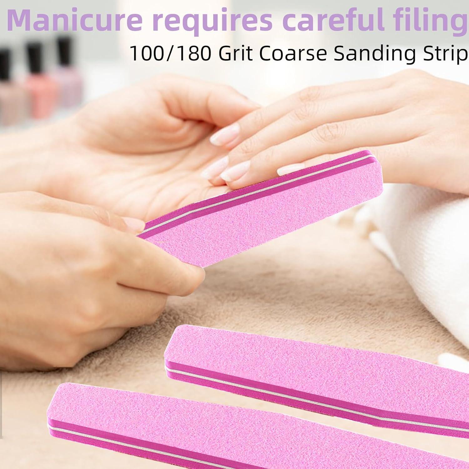 Paquete de 10 limas y pulidores de uñas TKYZMS Rosa 100/180