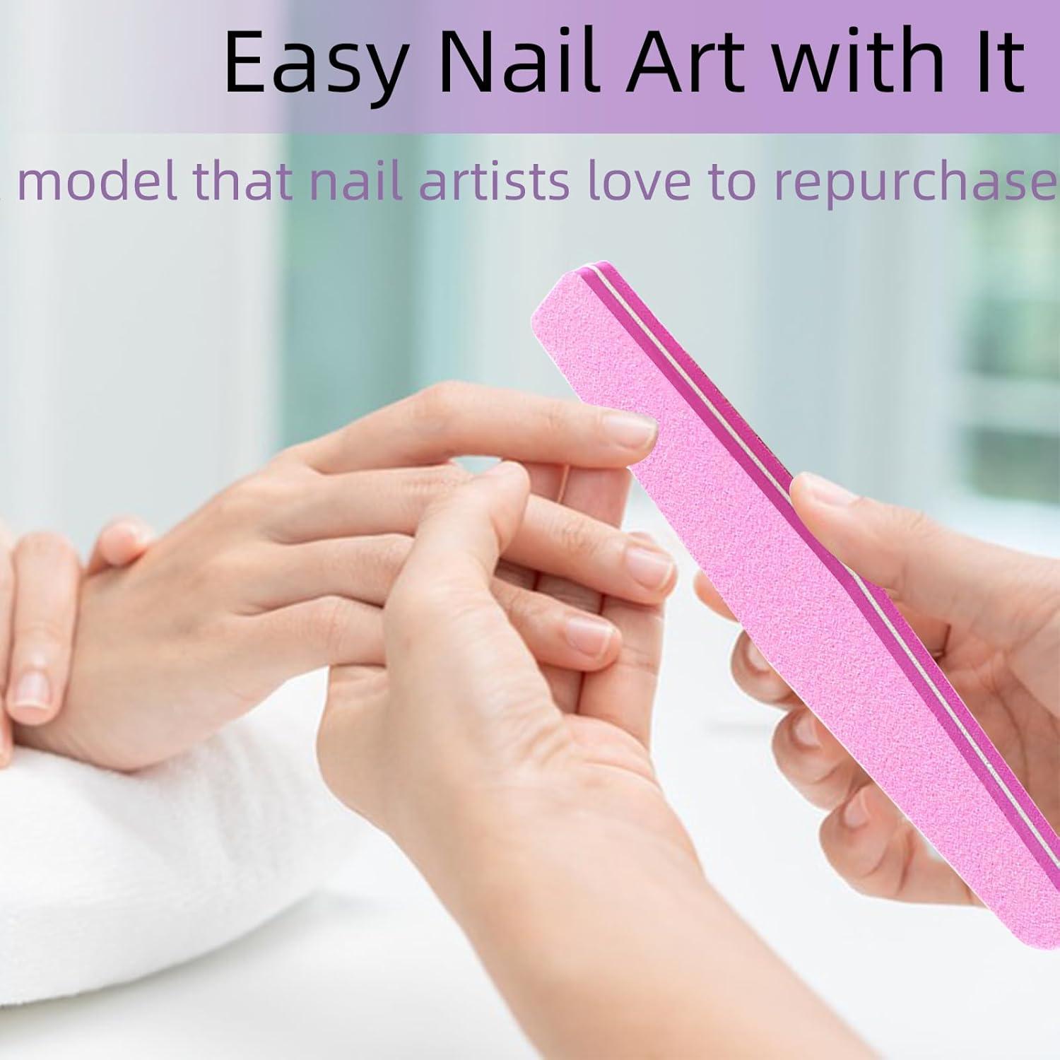 Paquete de 10 limas y pulidores de uñas TKYZMS Rosa 100/180